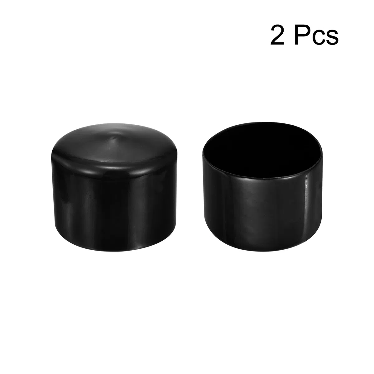 Sourcingmap 2 piezas de tapas de extremo de goma de 60 mm (2 3/8") ID, tapa de perno de tubo redondo de vinilo, protector de rosca de tornillo negro