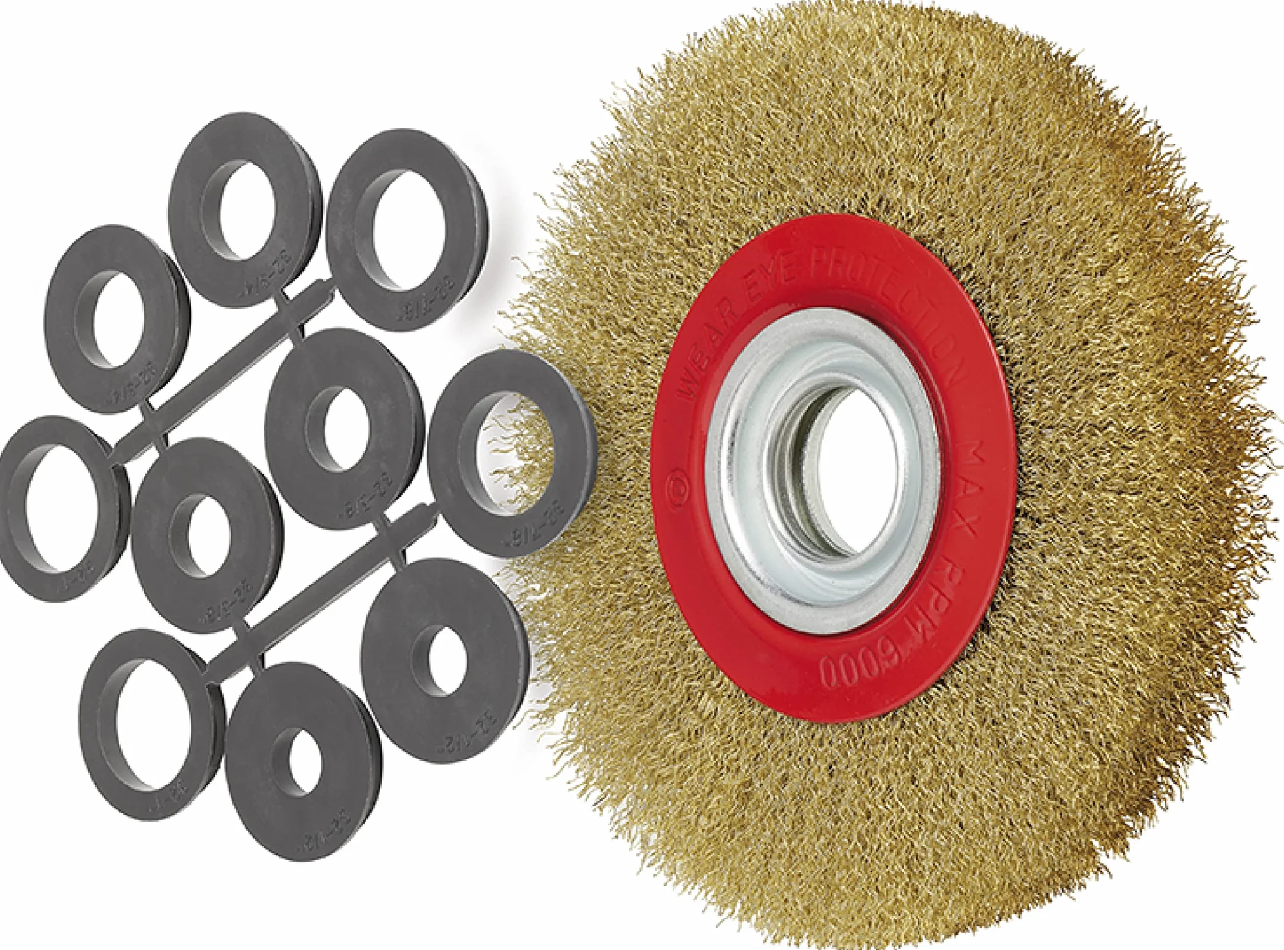 Cepillo circular con hilos ondulados para rueda Fervi SRF200/25 de 200 x 25 mm