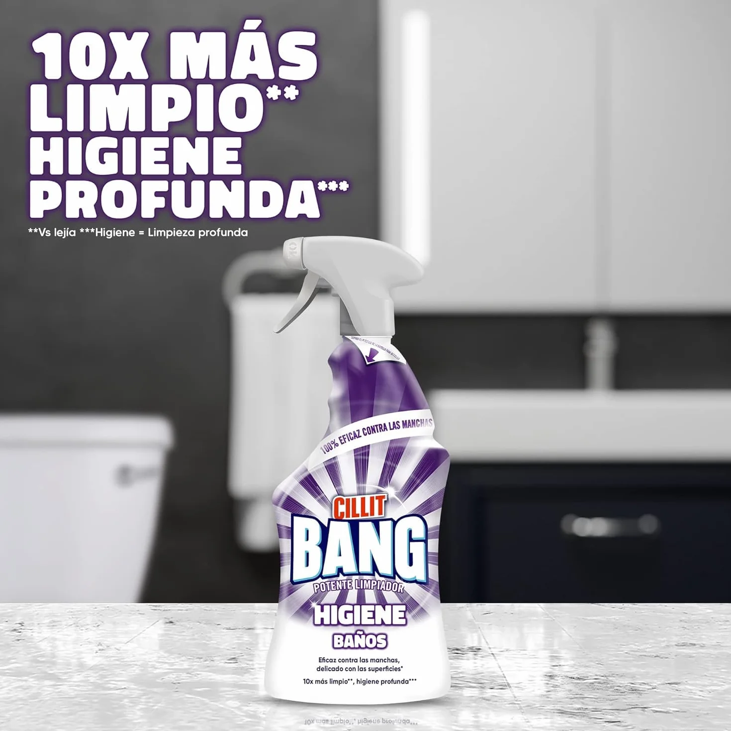 Cillit Bang Higiene - Limpiador higienizante en spray, pack de 4 x 750 ml