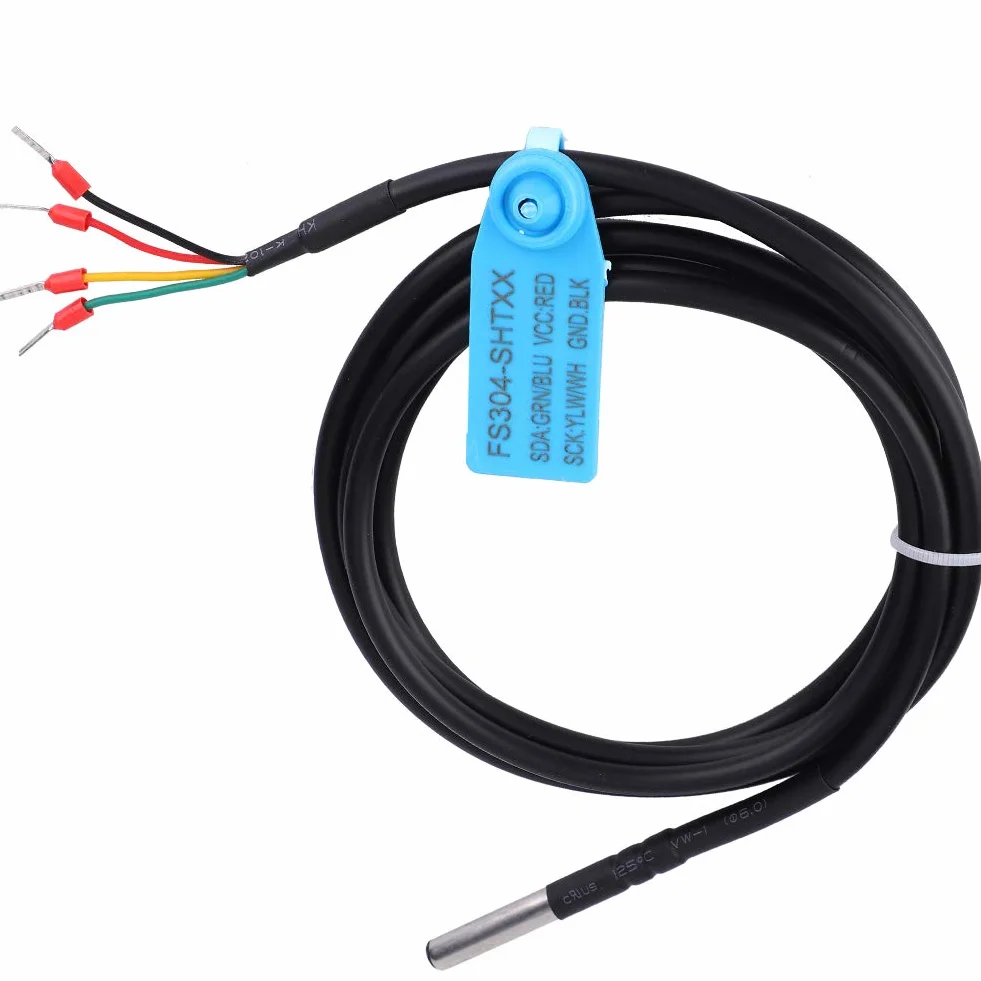 Fafeicy Sonda de sensor de humedad y temperatura, digital a prueba de agua, con Caja de acero inoxidable, para monitoreo de sala de computadoras, estación meteorológica, almacén ()