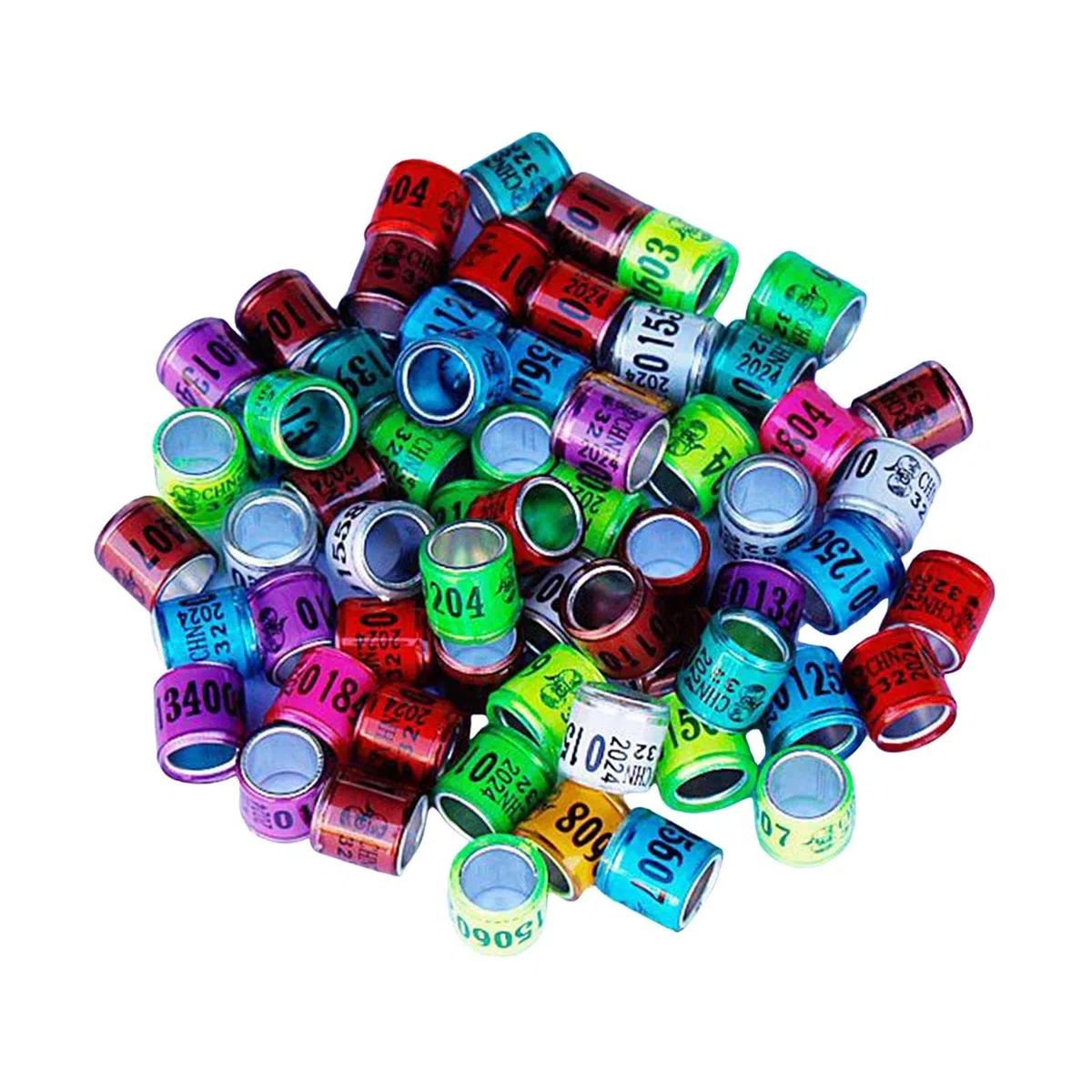 100 Piezas Anillos para Palomas Bandas para Aves Anillos Identificadores Numerados Clips de Aluminio Reutilizables Adecuados para Distinguir Razas en, Multicolor