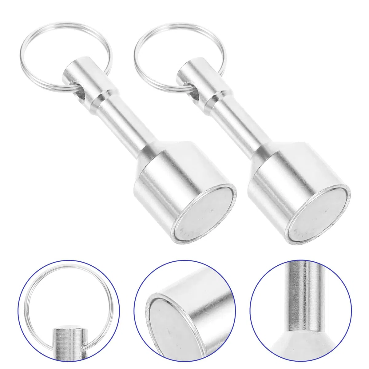 DOITOOL Llaveros Magnéticos 2 Piezas Comprobador de Oro y Plata para Joyería, Diámetro 17 Mm, Fuerza Magnética 12 Kg, Herramienta Portátil Práctica para Probar Metales y Monedas Hogar