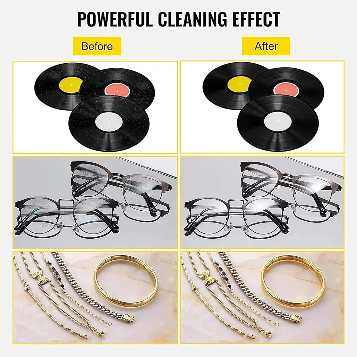 Máquina de limpieza ultrasónica, limpiador ultrasónico de discos de vinilo con limpieza de doble cara con rotación automática para restauración profesional.