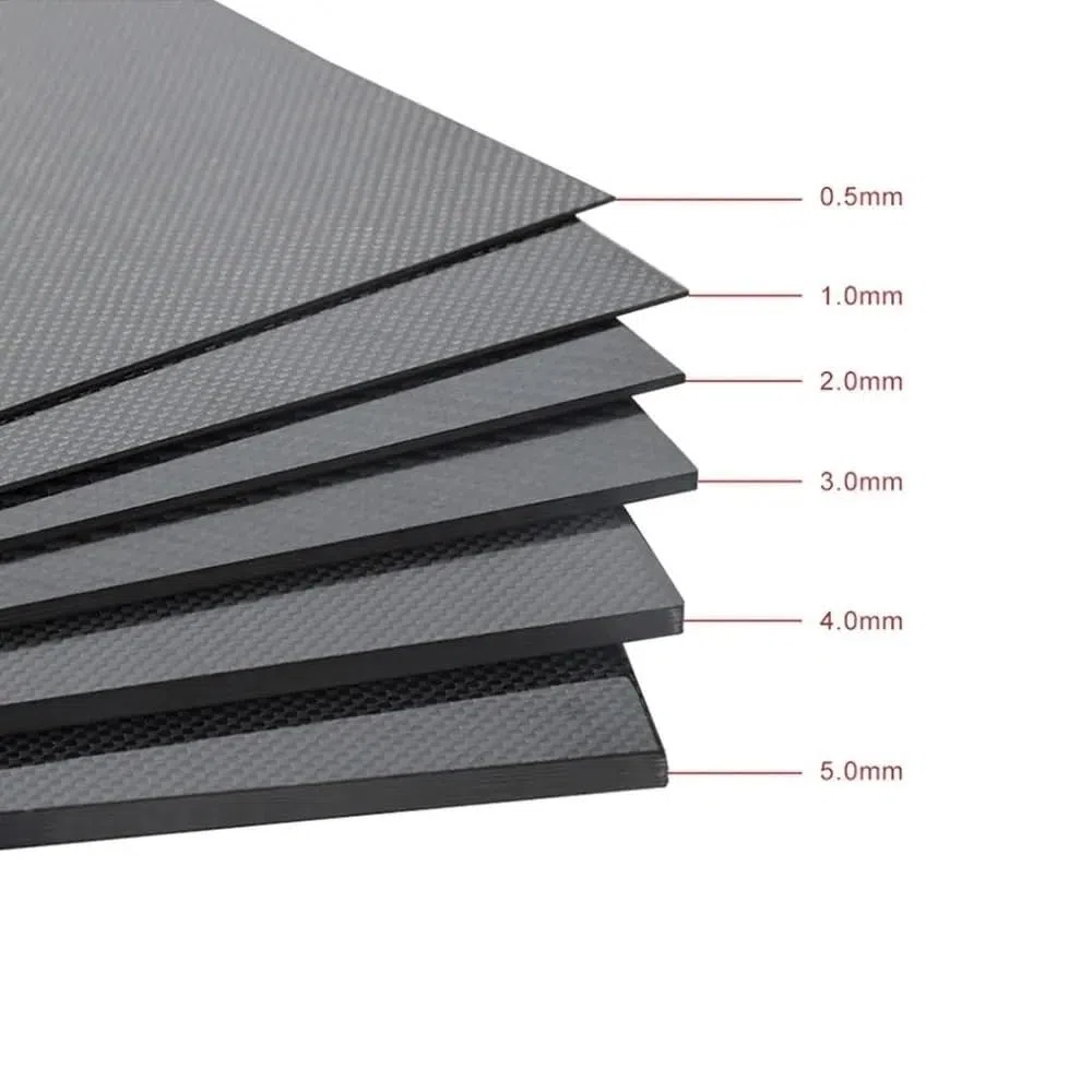 1 Uds. Hoja de fibra carbono mate sarga 3K, tarjeta Panel puro 100x250mm, Material modelo 0,5mm a espesor(1.2mm)