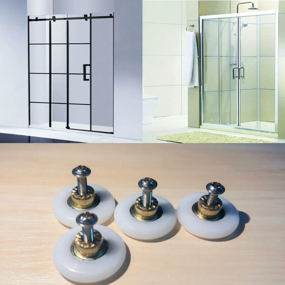 Atoplee 4 ruedas de repuesto para puerta de ducha, para puerta de cristal de baño, corredera de ducha (diámetro del rodillo: 19 mm)