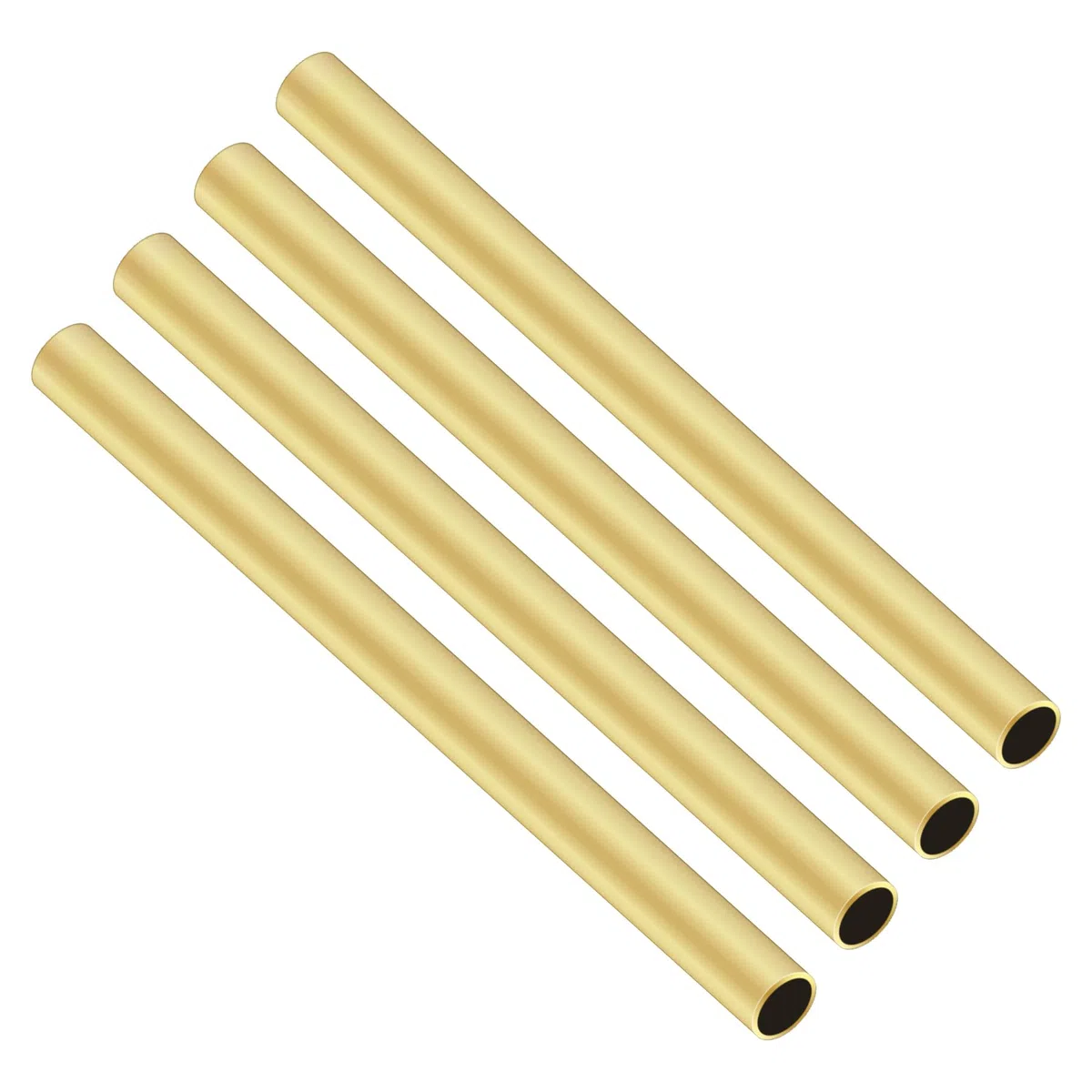 Tubo redondo de latón, 7 mm de diámetro exterior x 0,5 mm de grosor de pared de 200 mm de longitud, tubo de latón recto sin costuras para manualidades (4 piezas)