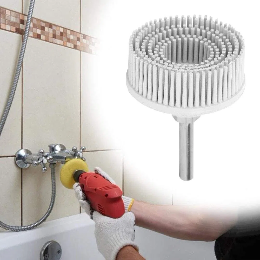 Cepillo de Taladro de Esmeril de Goma, Caucho Roloc, Soporte de Roloc de 3 M, Cepillo de Disco de Taladro Eléctrico de 2 Pulgadas, Cepillo Abrasivo de Goma de Esmeril, Cepillo de (Blanco)