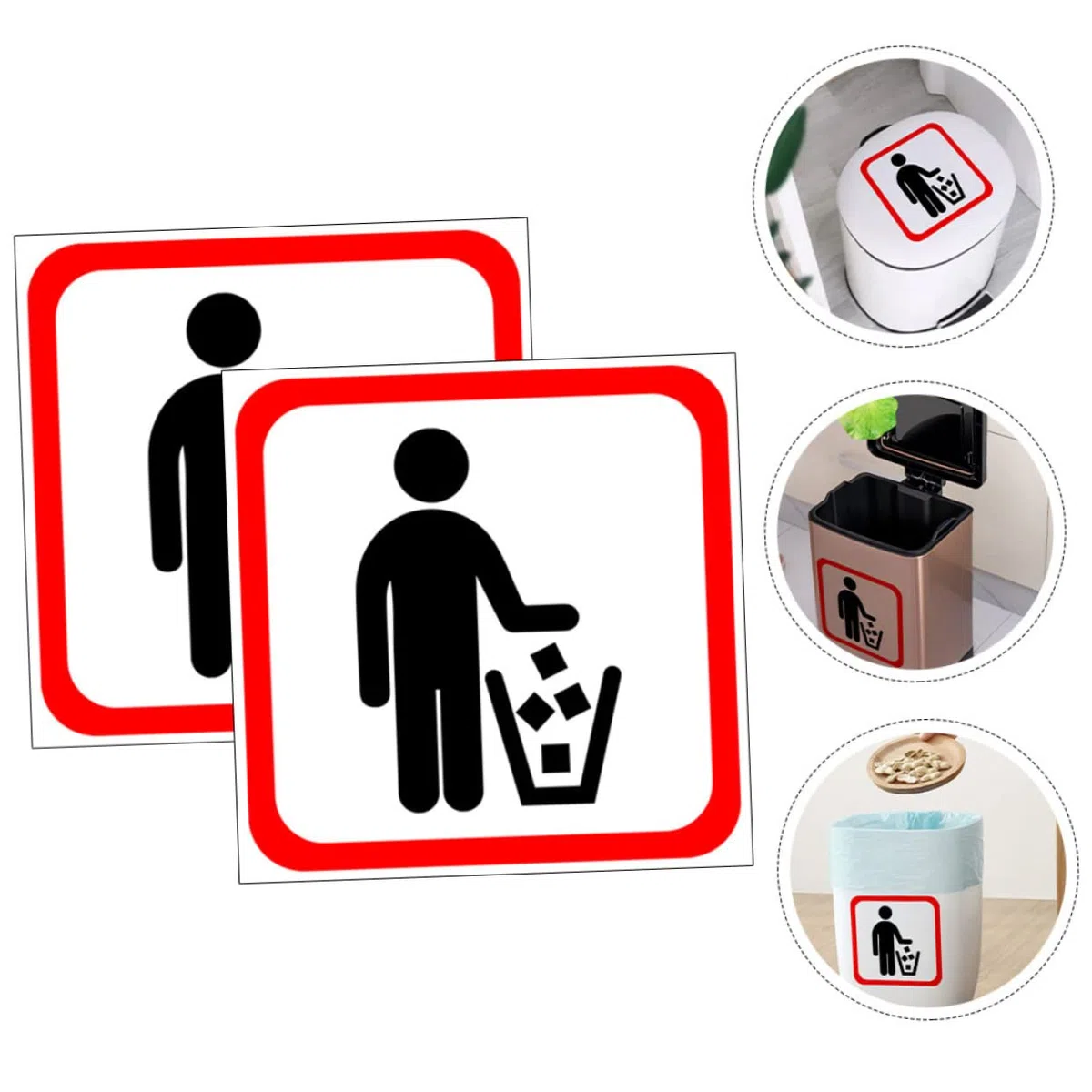 HOMSFOU 6piezas Pegatinas Decorativas Para Cubos De Basura Autoadhesivas Resistente Para Uso Casa y Oficina Fácil De Pegar y Quitar Diseños Creativos Para Personalizar Espacios
