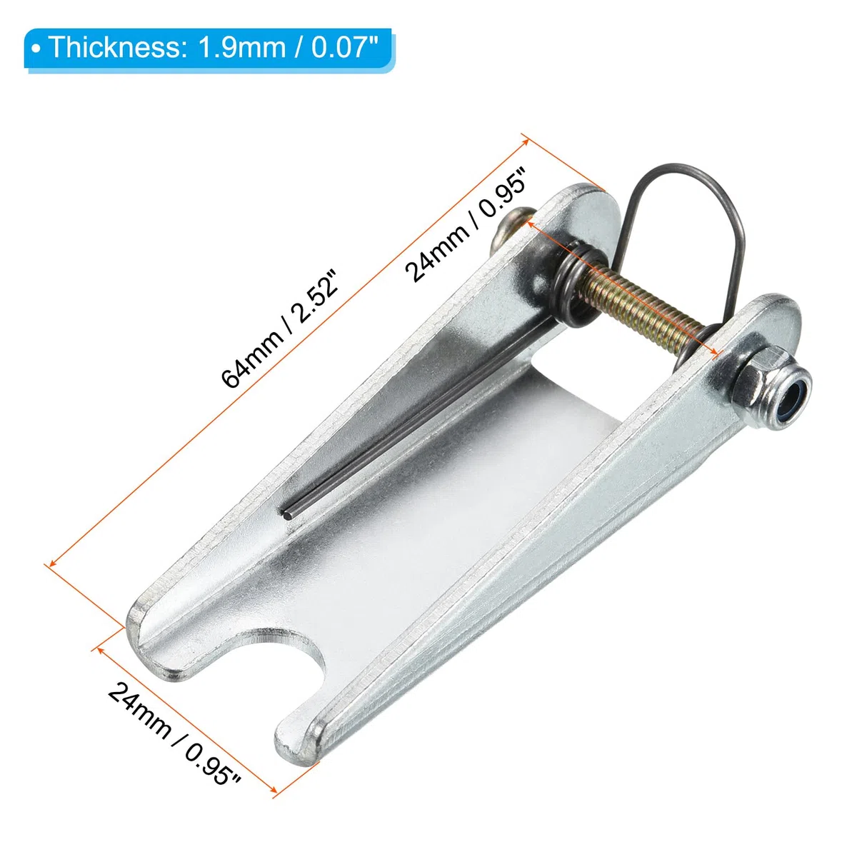 PATIKIL 64mm Gancho Seguridad Cierre Kit, 2 Paquete Metal Remolque Receptor Enganche Reemplazo para Horquilla Gancho Remolque, Plateado
