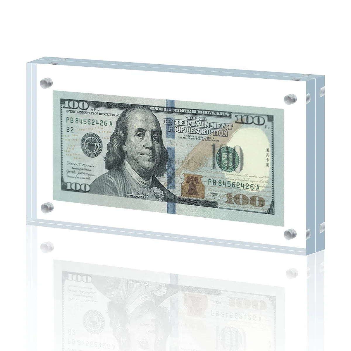 Marco de billetes de dólar acrílico para billetes de dólar de 3.9 x 7.8 pulgadas, marco grueso para exhibición de billetes de dólar, marco magnético para exhibición de billetes de dinero, fotos,