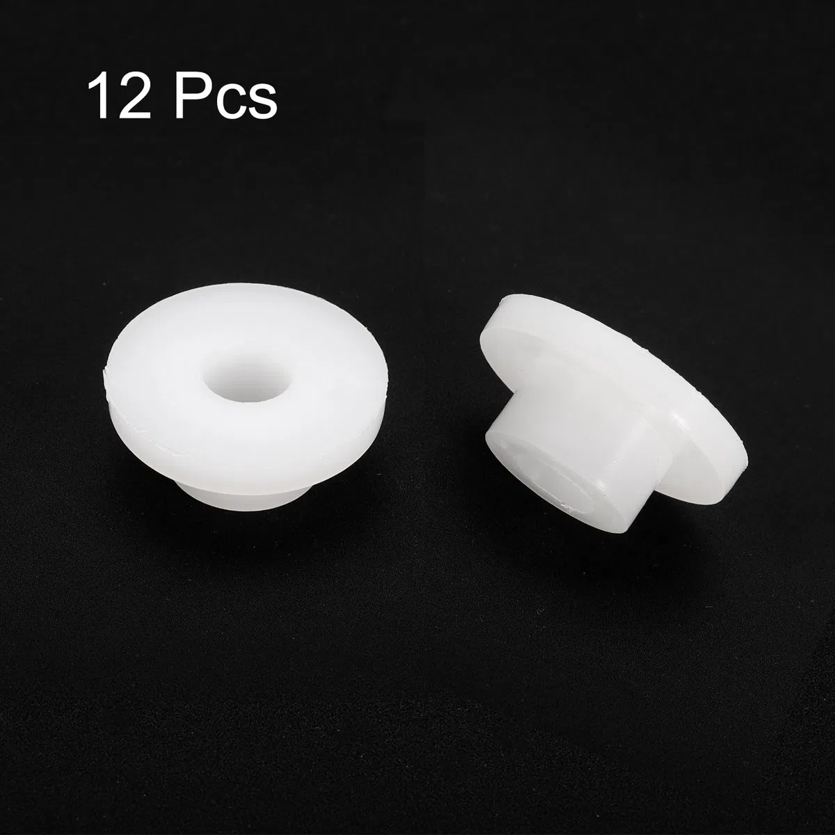 QUARKZMAN 12 Piezas de Bujes de Cojinete, Manga de Cojinetes de Plástico con Bridas de Nailon ID 12.2mm x OD 21.8mm x Longitud 16mm, Casquillos de Brida Blanco