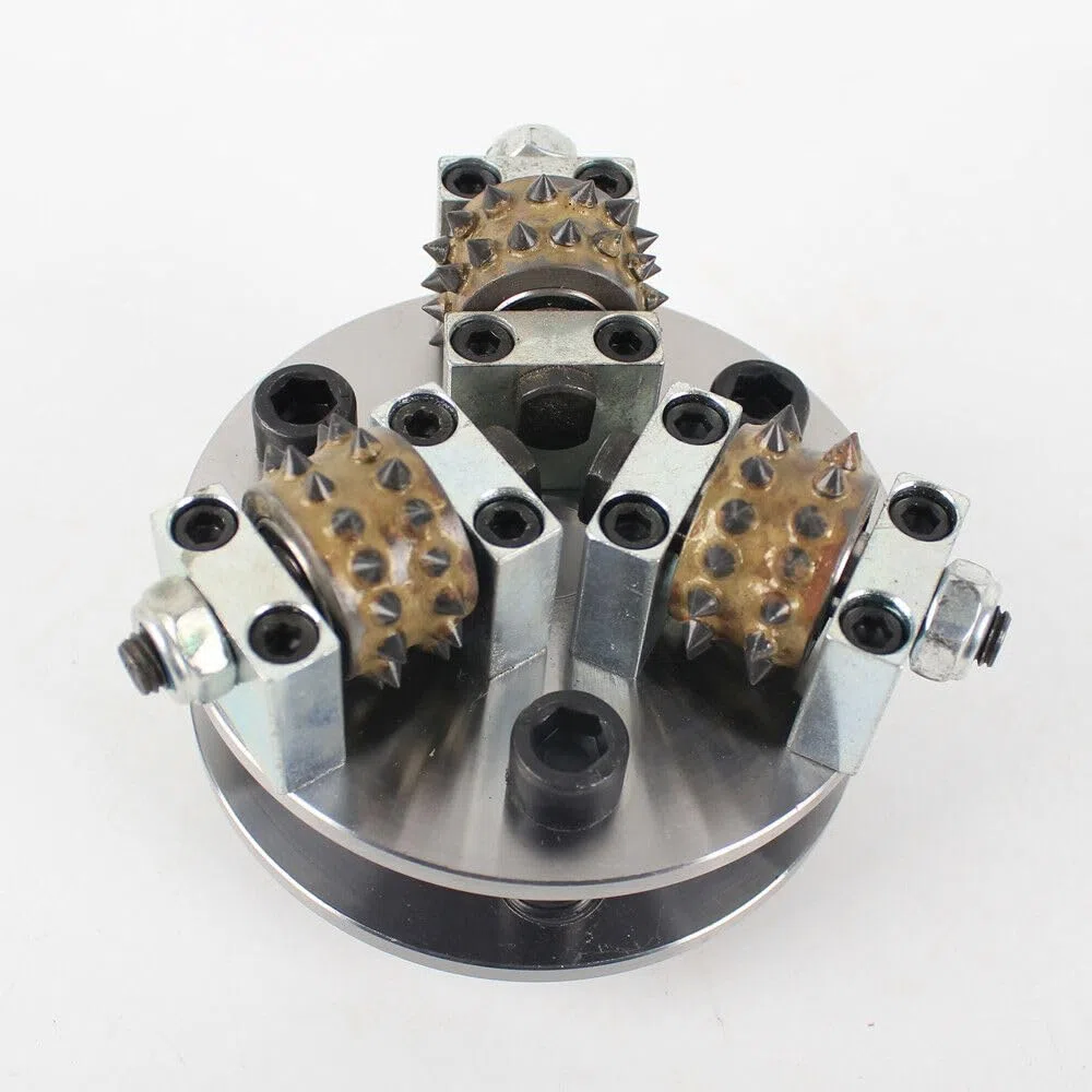 Disco de abujardado Klenbo de 5 pulgadas/125 mm con 3 rodillos y puntas para amoladora angular, ideal para hormigón, granito, mármol, piedra y muela de diamante.