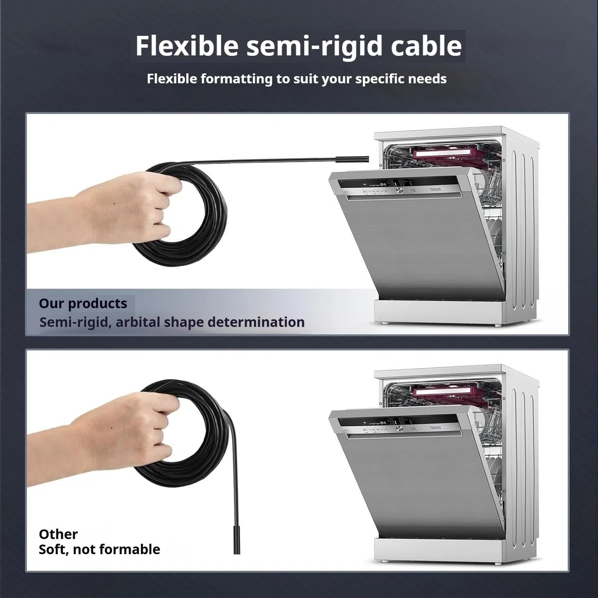 Bytelink Endoscopio, Endoscopio Camara de Inspeccion con 10m Cable Semirrígido