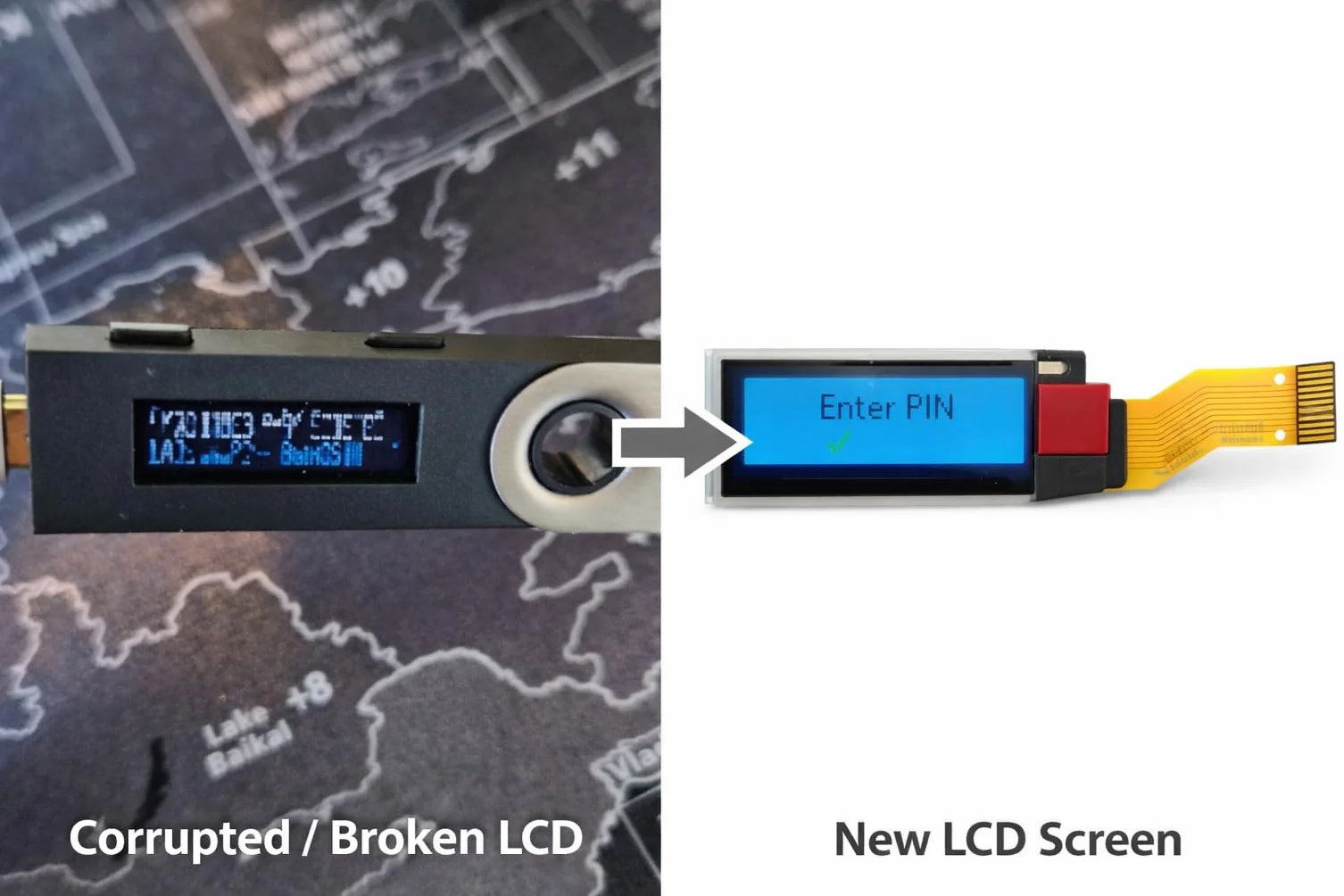 Ledger Nano S - Pantalla LCD de repuesto para reparar pantallas dañadas o rotas de 12 pines