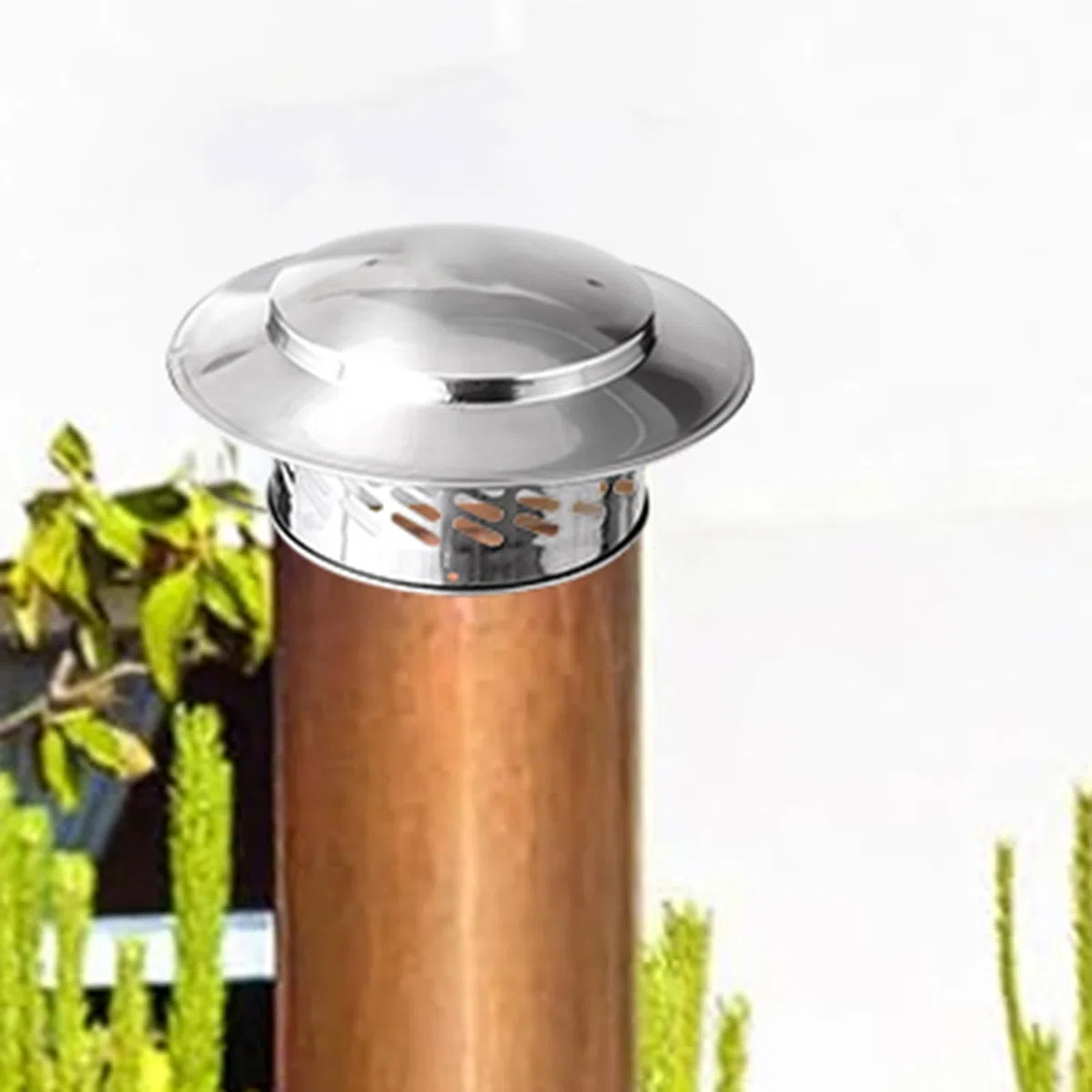 Cubierta para tapa de chimenea – Tapa de ventilación de acero inoxidable, protector de chimenea | de terminación de ventilación de techo resistente a la intemperie, protector de tubería d