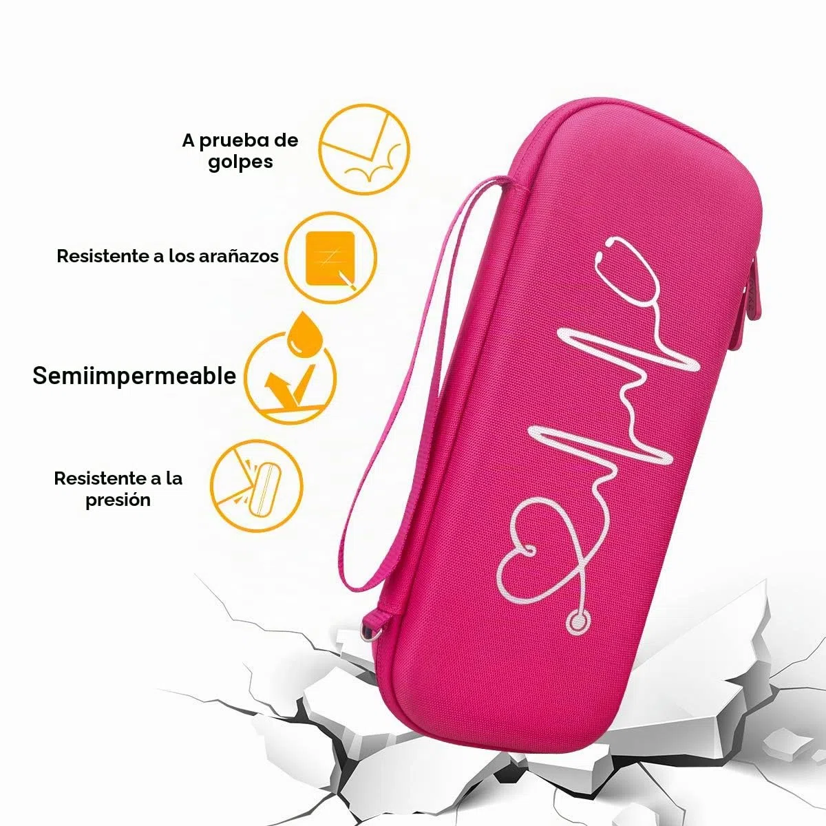 BOVKE Estuche para estetoscopio 3M Littmann Classic III, Lightweight II S.E, Cardiology IV Diagnostic, MDF Acoustica Deluxe Estetoscopios - Espacio adicional para otros accesorios, Frambuesa