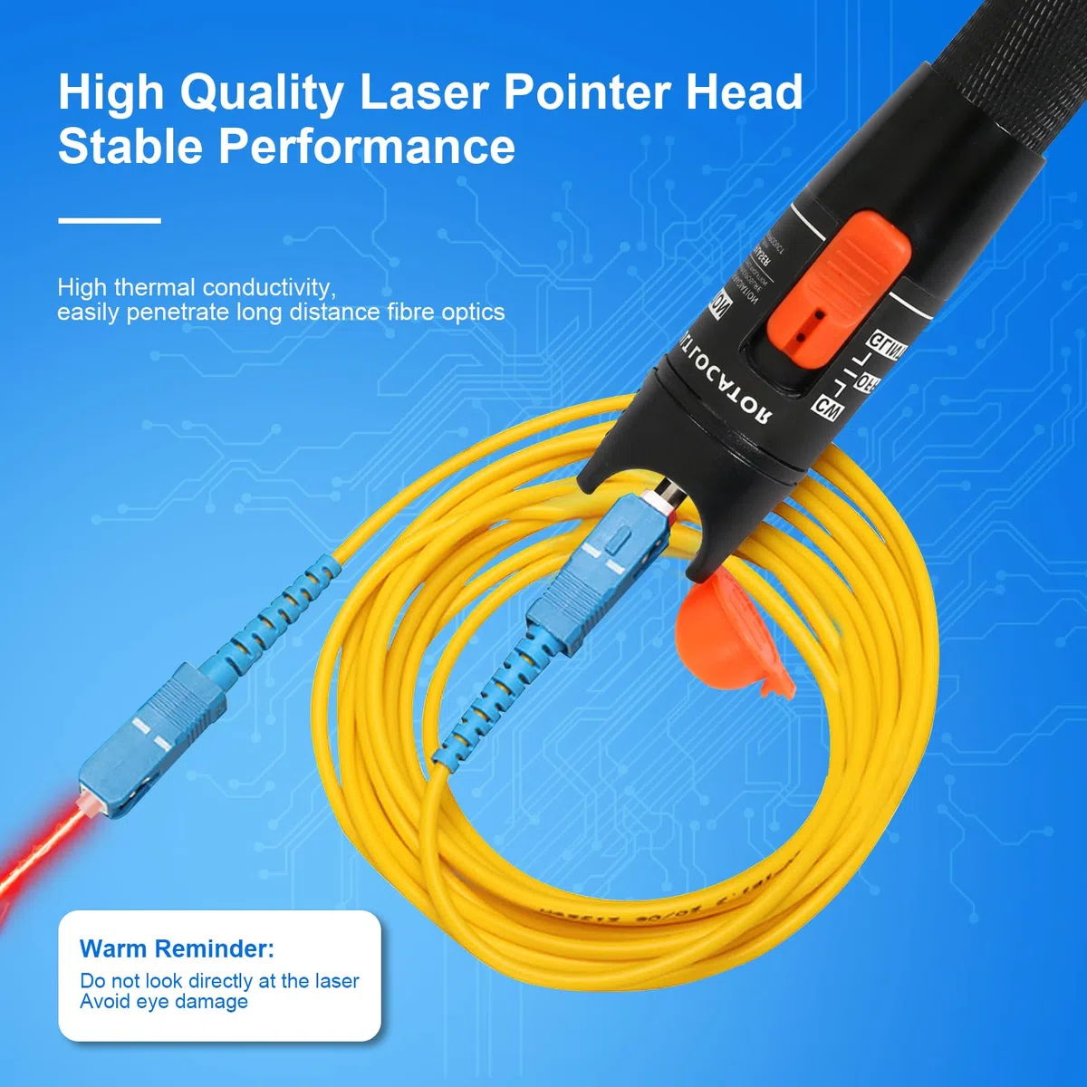Osairous Localizador Visual de Fallas, 10mW Probador de Cable de Fibra Óptica Rango de 10KM SC/FC/ST Interfaz de 2.5 mm para Probar Cables de Red de Fibra Óptica
