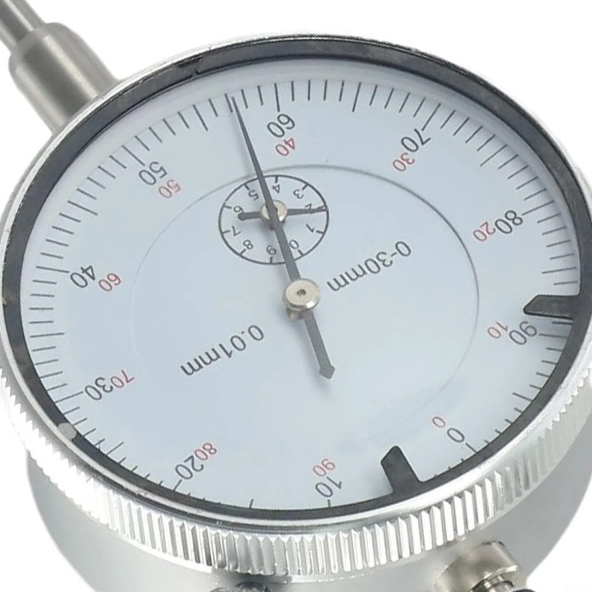 Indicador de -30 mm con resolución de 0.01 mm, para calibre trasero de lengüeta para desviación del eje, concentricidad del husillo y medición de retroceso de engranajes en metalurgia