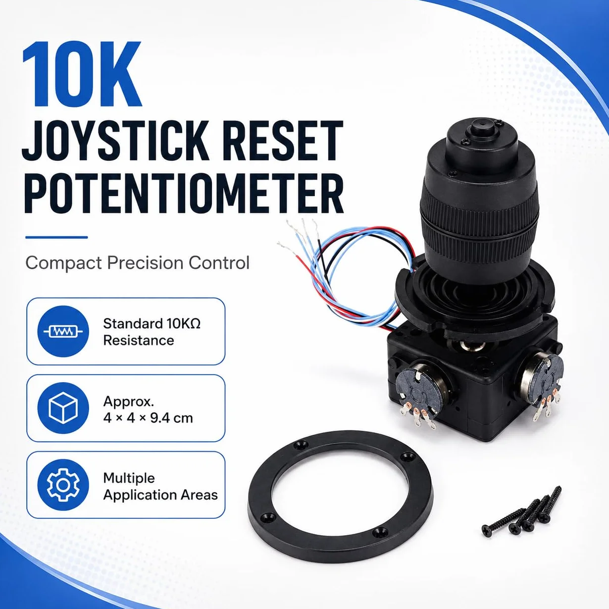Uadme 4 Ejes Joystick Potenciómetro Botón Control, 400B - 10K 4D Distribuidor Hidráulico Joystick para Uso Industrial