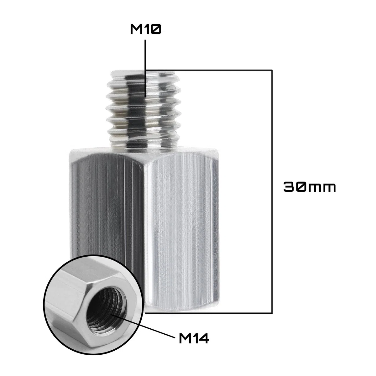 ECSiNG Adaptador de Rosca Hembra M14 A Rosca Macho M10 para Amoladora Angular Pulidora Broca Interfaz Conector Adaptador Convertidor Accesorios para Herramientas Eléctricas Acero Al Carbono