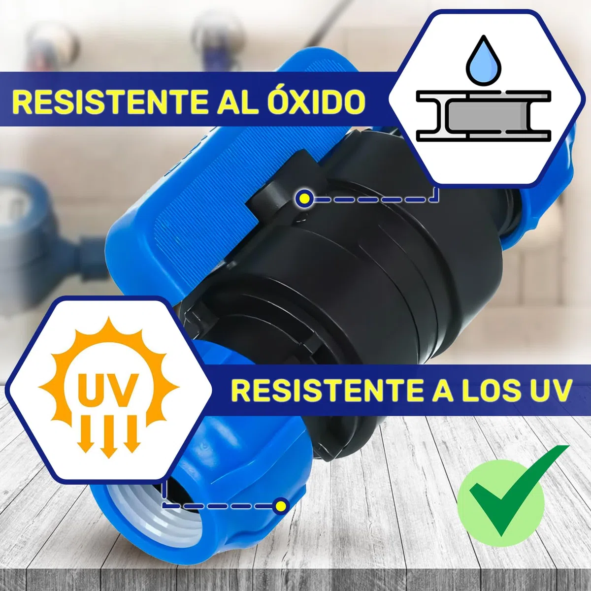 Racor de Llave de Bola Ø 32 mm de Polipropileno PP para Conectar Tubo Polietileno PE - MONTERAL