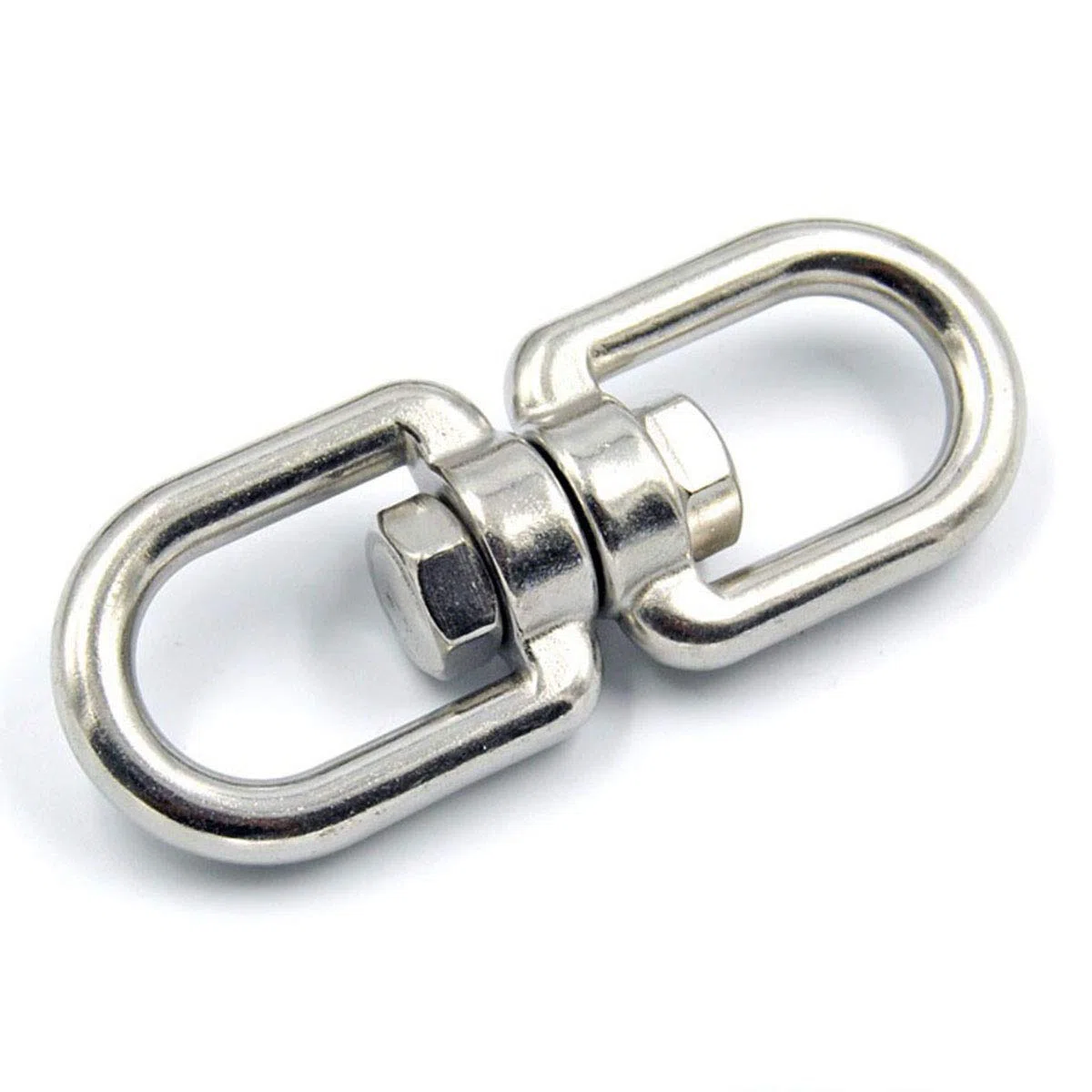 Ganchos giratorios M6, gancho giratorio para colgar de doble extremo, acero inoxidable 304 resistente, conector de anillo giratorio de ojo a ojo, 4 piezas