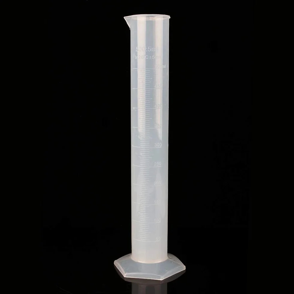Probeta Graduada de Plástico,Cilindro Graduado de Plástico,500 ml Cilindros de Medición con Base,para Bricolaje y Laboratorios Científicos