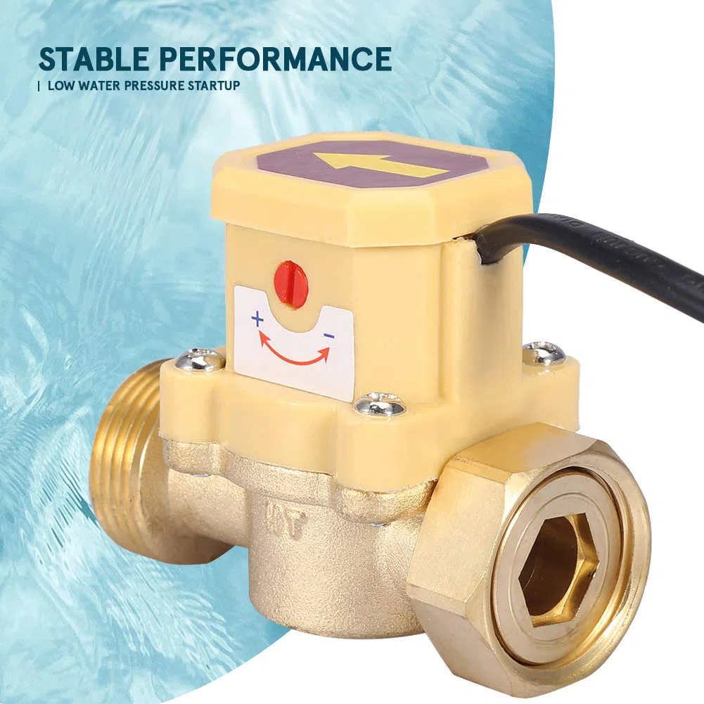 Interruptor del sensor de flujo de agua, G3/4-G3/4 Rosca Bomba de agua Sensor de flujo ajustable Presión Interruptor de control automático 220V, Sensor de interruptor de control de flujo de agua