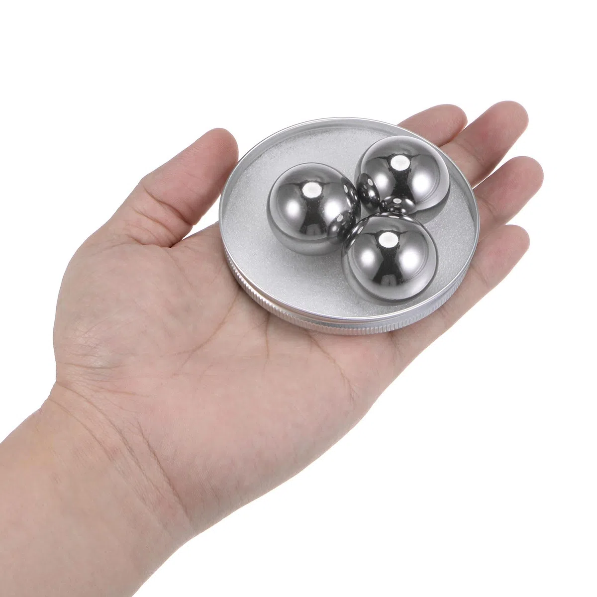 sourcing map 3uds Precisión Bolas 30mm Diámetro G10 Cromo Acero Bolas para Rodamientos, Plata