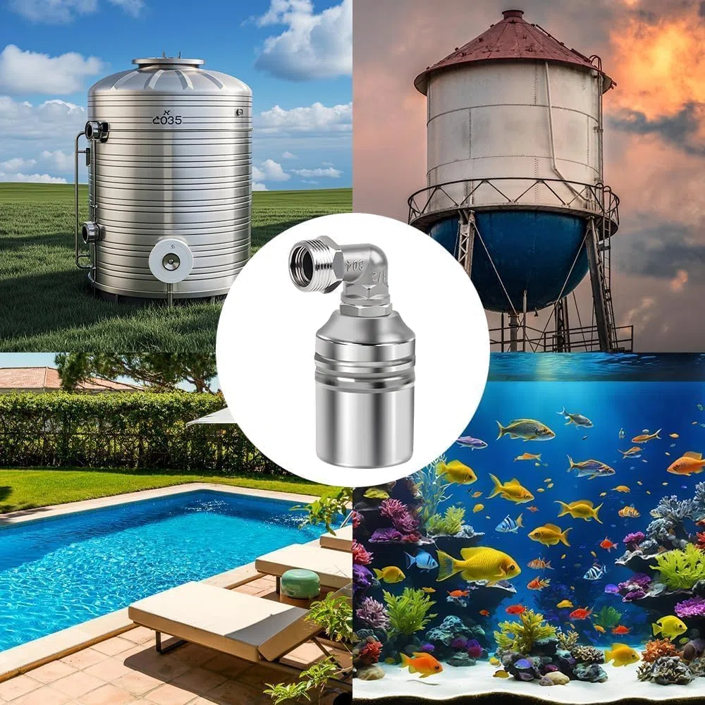 Válvula de Flotador Automática, Válvula Control Nivel Agua Completamente automática Acero Inoxidable 304 Válvula de Llenado para Piscina, Tanque de Agua (3/4 pulgadas)
