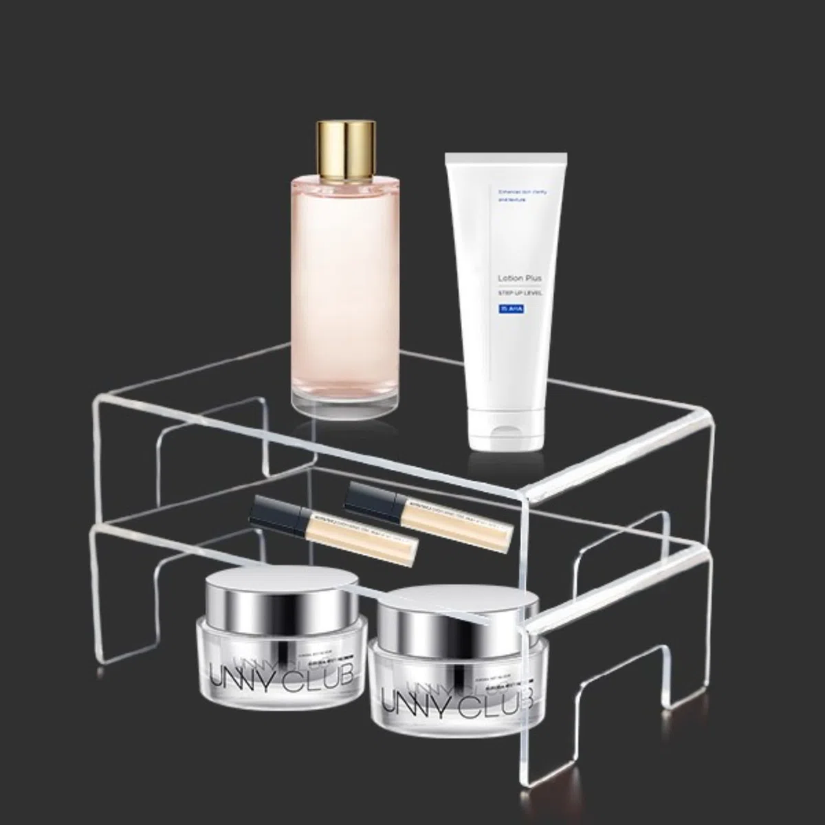 Tissting 2 Unidades Soporte de Exhibición de Acrílico Transparente – Mostrador con Película Protectora Adhesiva para Vitrinas, Escaparates y Productos de Colección