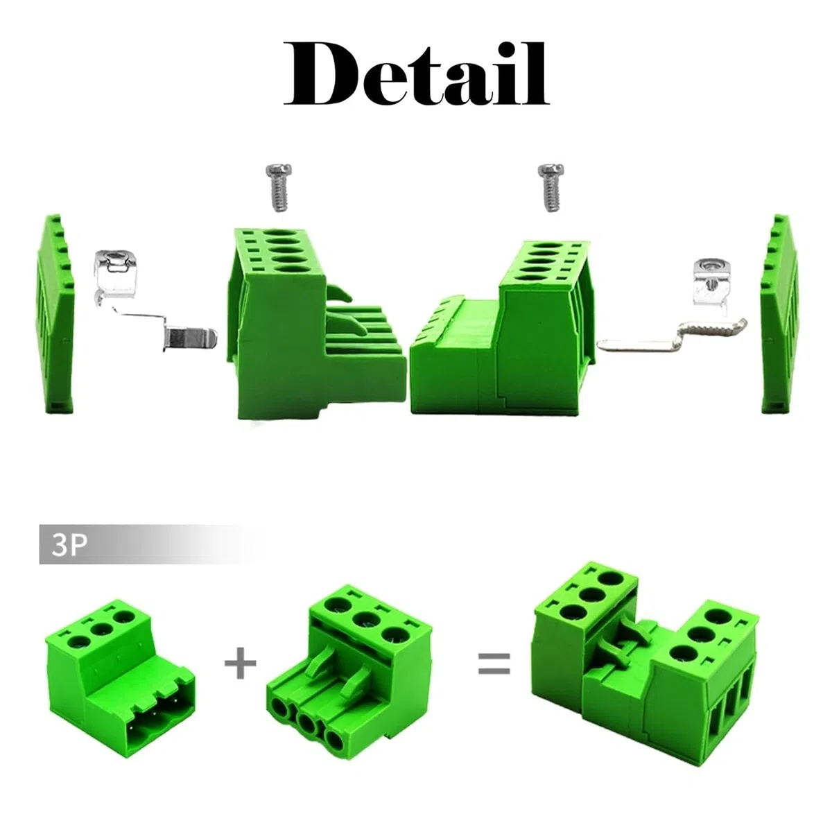 12 pares de terminales de tornillo de 5,08 mm, 2 3 4 polos macho y hembra Phoenix abrazaderas, conectores terminales