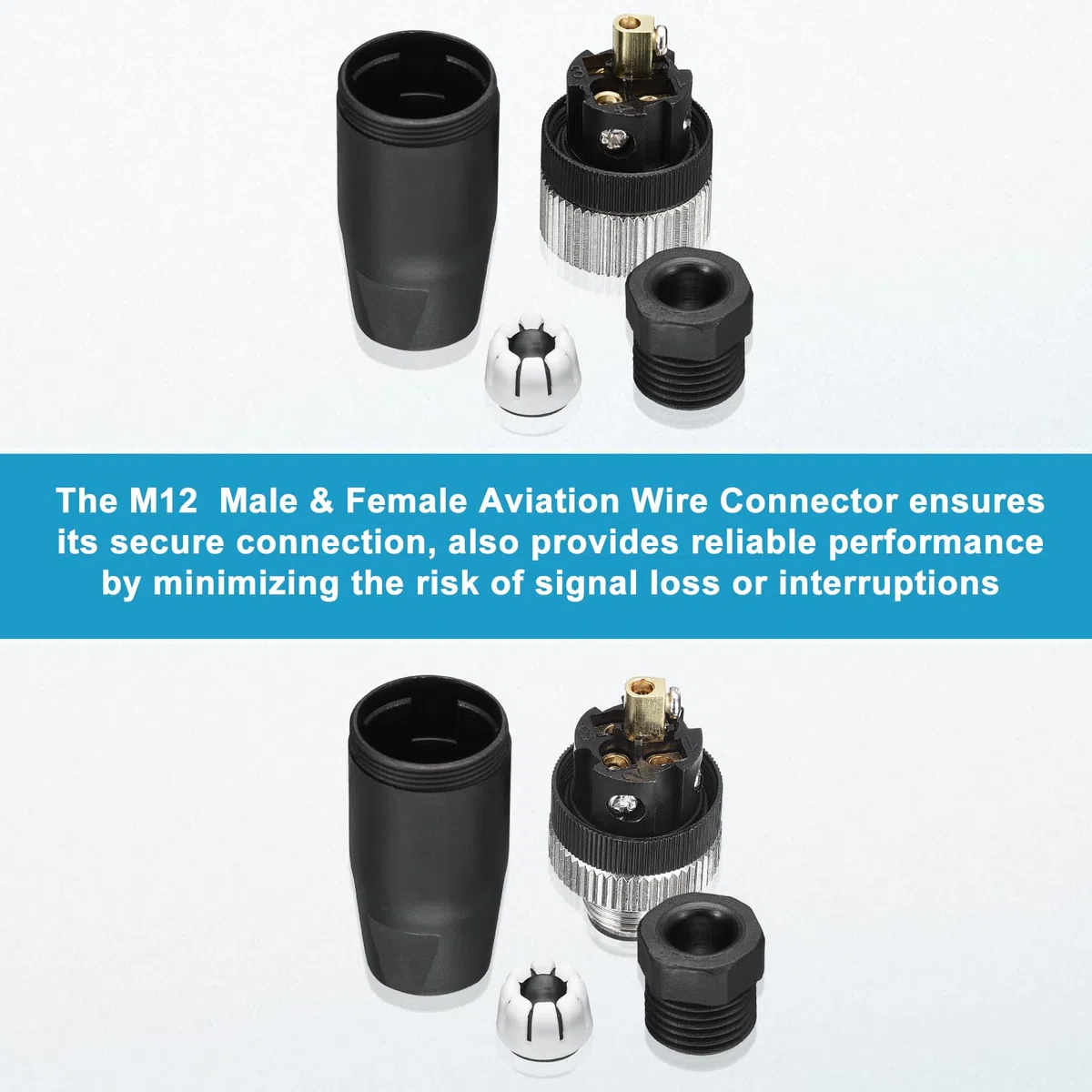 QUARKZMAN Conector Macho M12 4 Pines Para Cable Aviación 4 Pcs Conector Circular Impermeable IP67 Para Redes Instrumentos Computadora