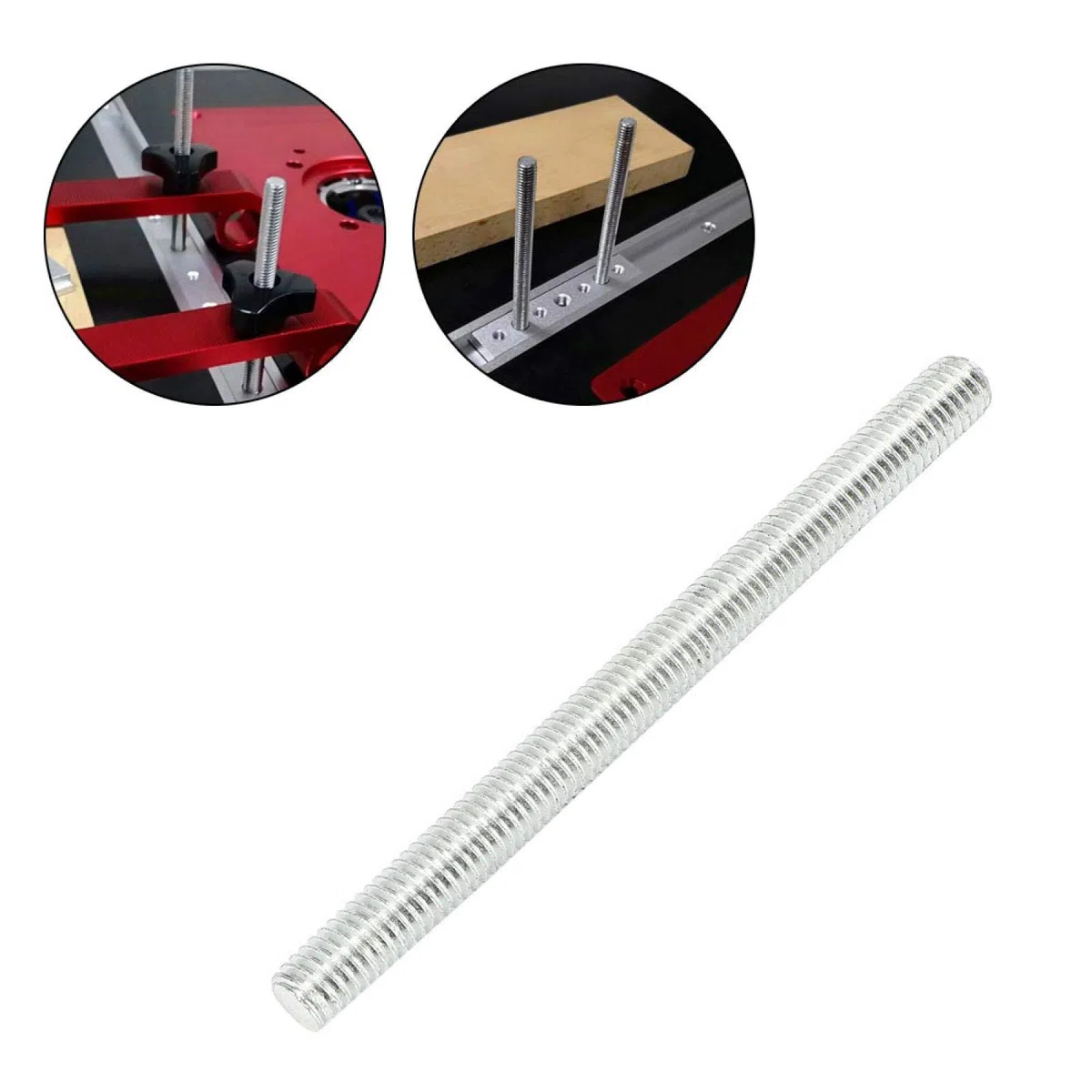 Jeanoko 10 Uds M8 barra roscada M8 * 100mm aleación de aluminio varilla roscada macho para carpintería 30/45 ranura deslizante