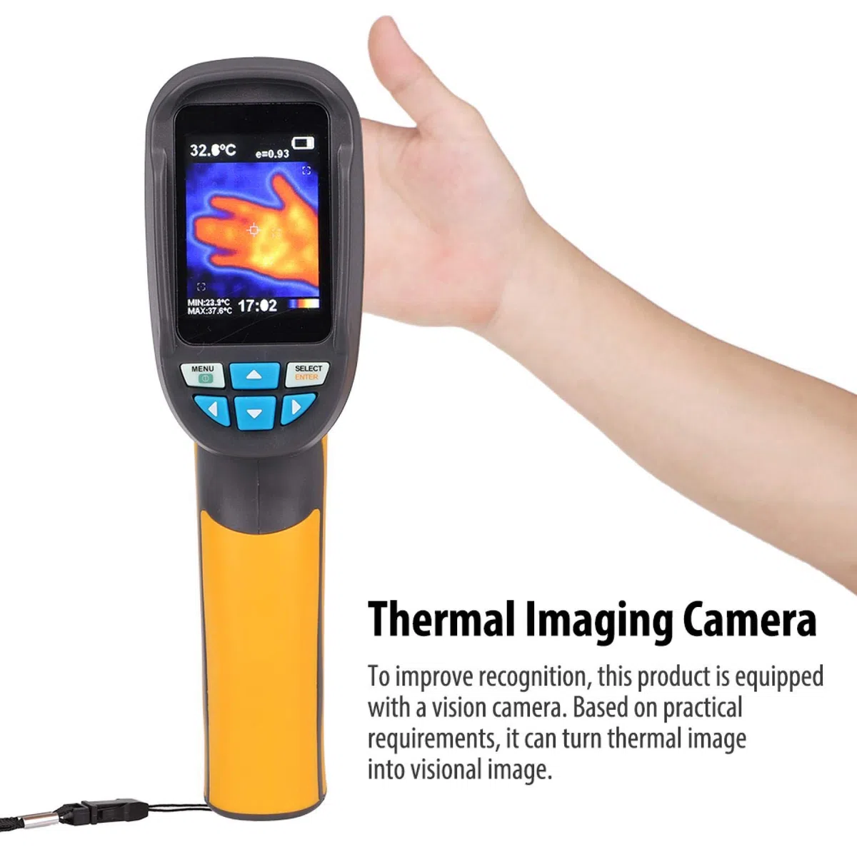 Cámara termográfica infrarroja (IR) ， HT-02D Cámara termográfica infrarroja de mano Pantalla a color 1024p Resolución 32x32 Cámara termográfica