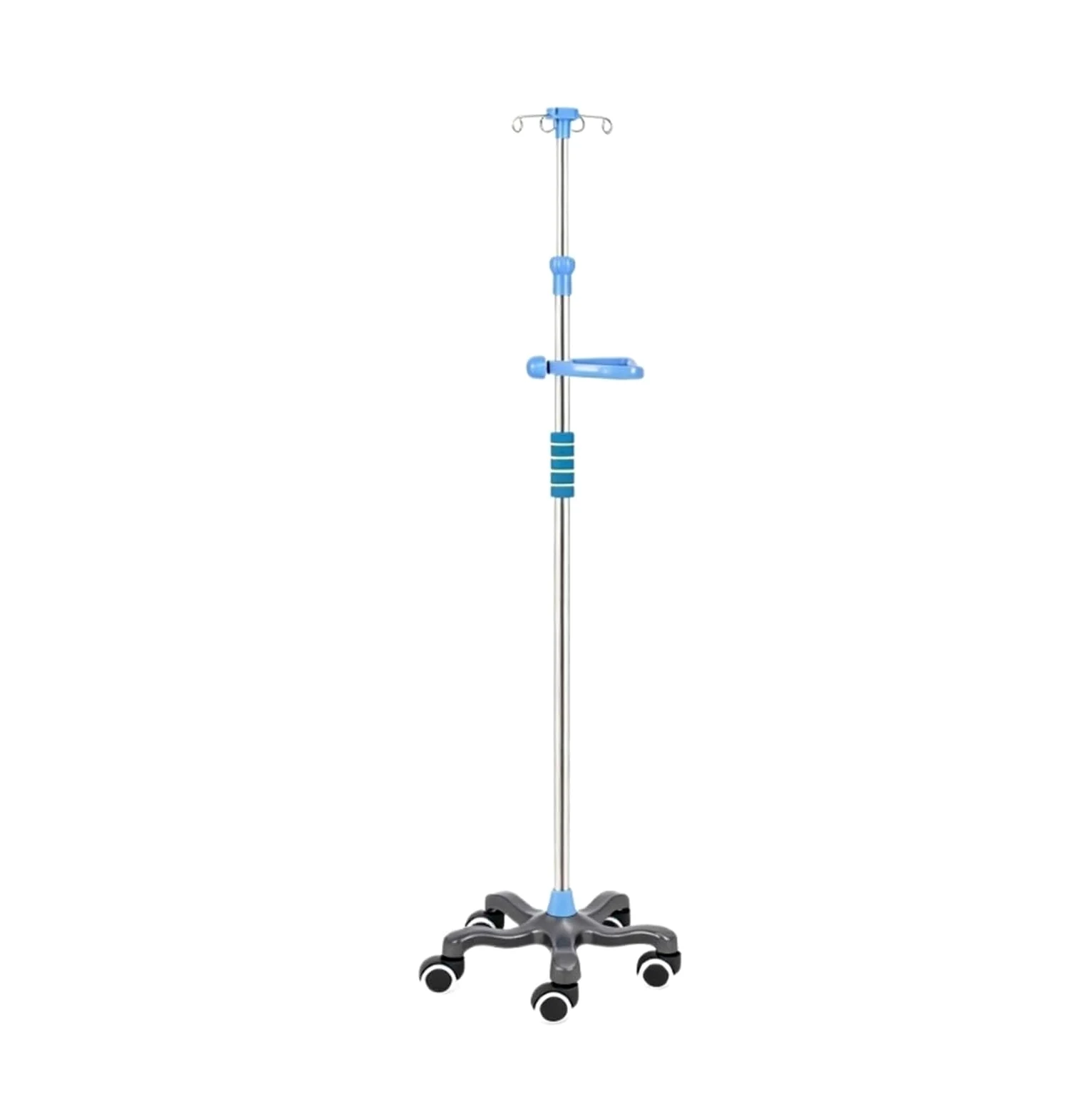 Poste de soporte intravenoso portátil con asa rodante IV Soporte para suero | Poste con Ruedas Regulable en Altura, for Atención Clínica en el Hogar
