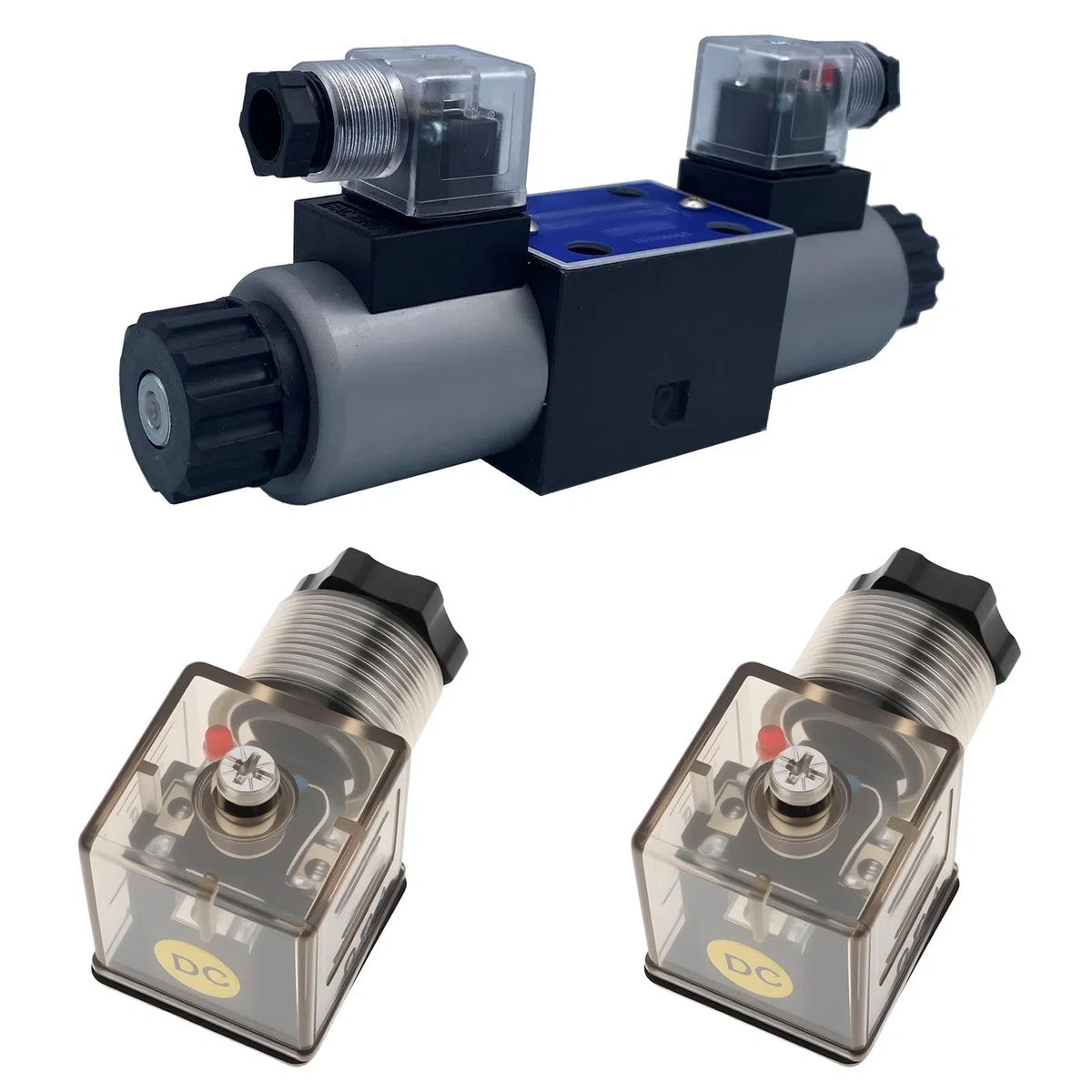 Conector de Bobina Solenoide DIN 43650 A 5 Unidades 24 V CC Tipo PG11 con LED 2 Polos Tierra U2