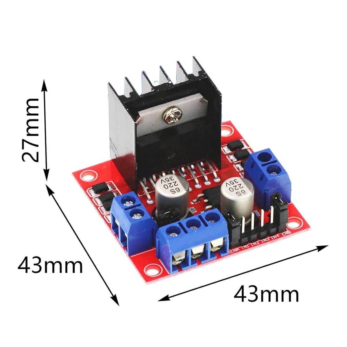 10 unidades L298N Motor Drive Controller Board Módulo Dual H puente DC módulo paso a paso para Arduino