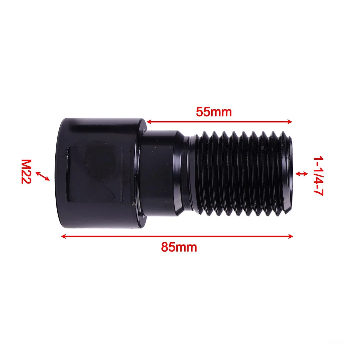 Adaptador de rosca para brocas de núcleo, convertidor de rosca M22 a 1-1/4-7 con mango cuadrado dividido para plataformas de perforación de agua y aplicaciones de alta resistencia (C)