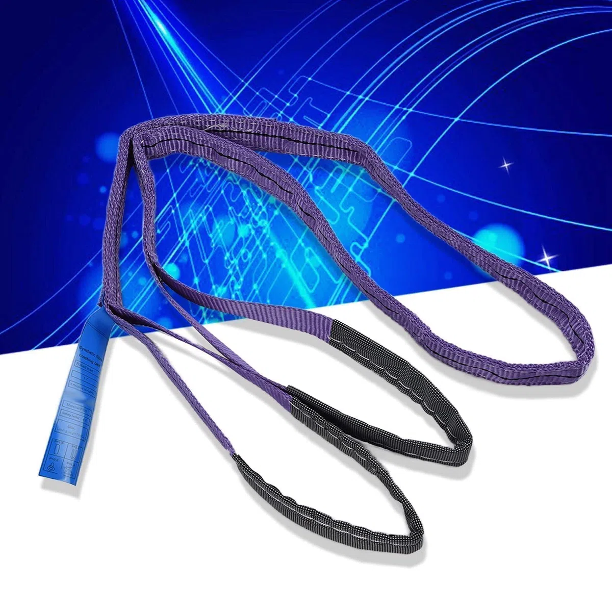 1t Correa De Elevación, Eslingas De Elevación De La Capacidad De Carga, Poliéster Resistente Para Remolque, Eslinga Redonda Para Grúa Correa Del Cabrestante La Honda(2m 6.56ft)