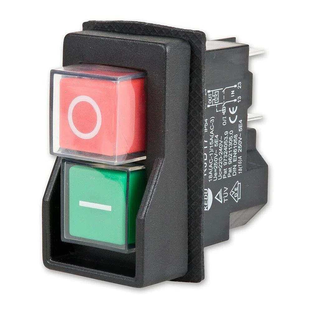 KJD17 Interruptor electromagnético, AC250V 16A Botón pulsador impermeable magnético de seguridad, Interruptor de seguridad, Interruptor de botón pulsador, Arrancador magnético para herramientas