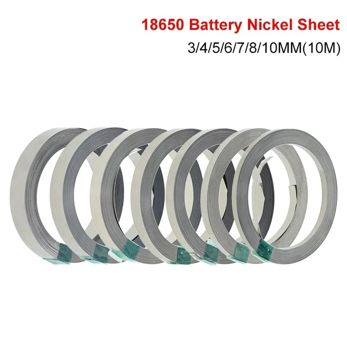 Tira de acero niquelado, Tira de níquel de 10 m con anchos de 3 mm a 10 mm(10mm)