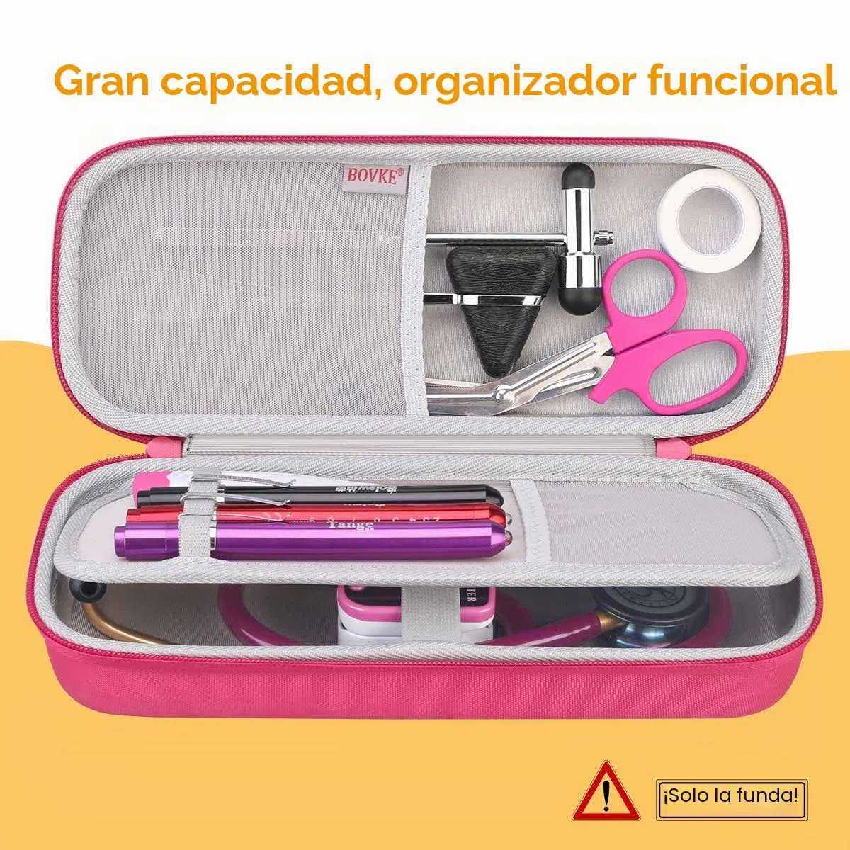 BOVKE Estuche para estetoscopio 3M Littmann Classic III, Lightweight II S.E, Cardiology IV Diagnostic, MDF Acoustica Deluxe Estetoscopios - Espacio adicional para otros accesorios, Frambuesa