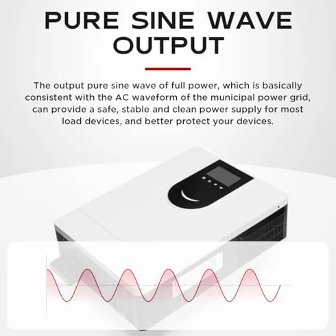 Inversor solar híbrido de 1,0 a 10,2 kW, 12 V, 24 V, 48 V, onda sinusoidal pura, cargador inversor fuera de la red con pantalla LCD y controlador de carga solar MPPT