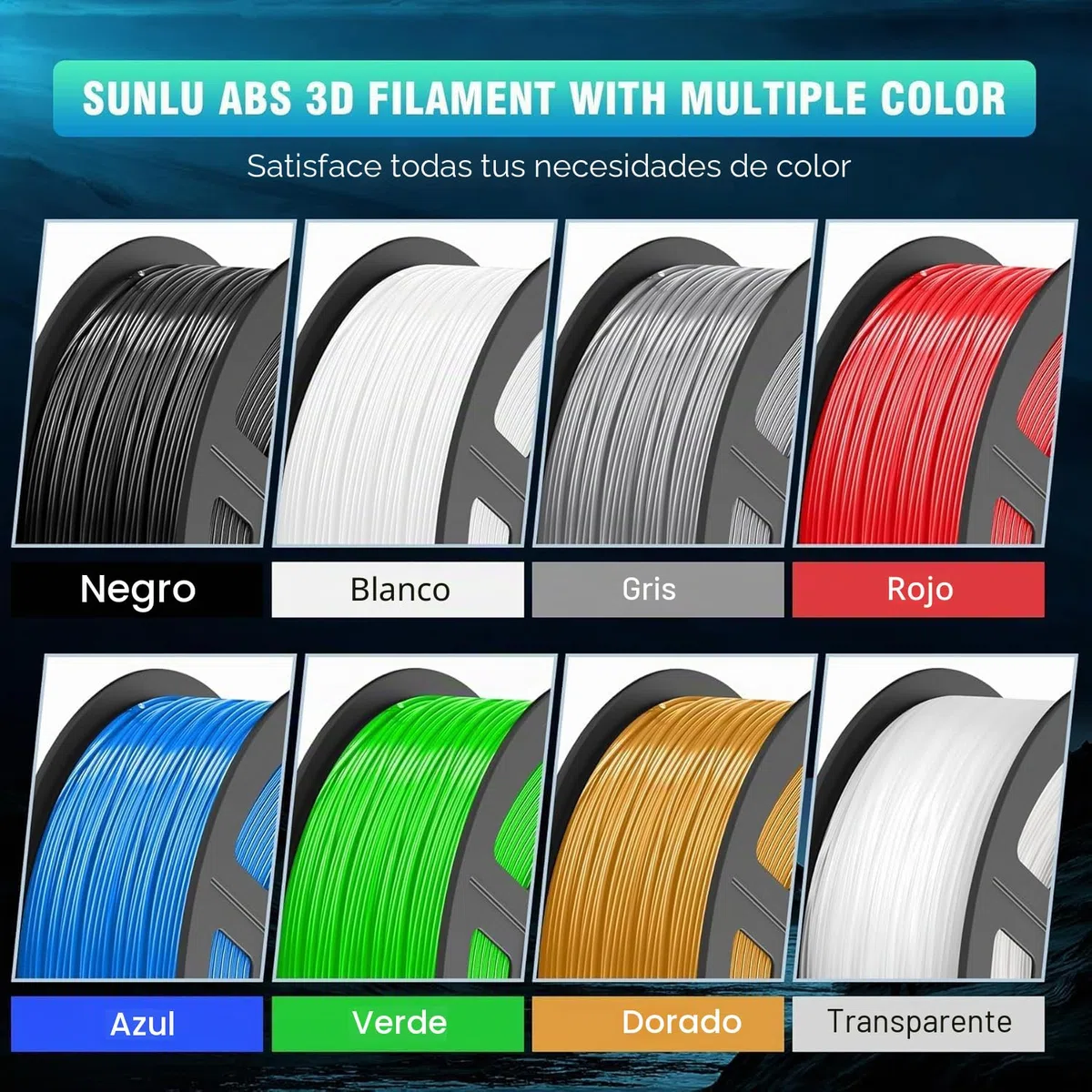 SUNLU ABS Filament 1,75mm, Alta Resistencia a Altas Temperaturas, Filamento para Impresora 3D de 1,75 mm, Bobina de 1 kg, abs Negro