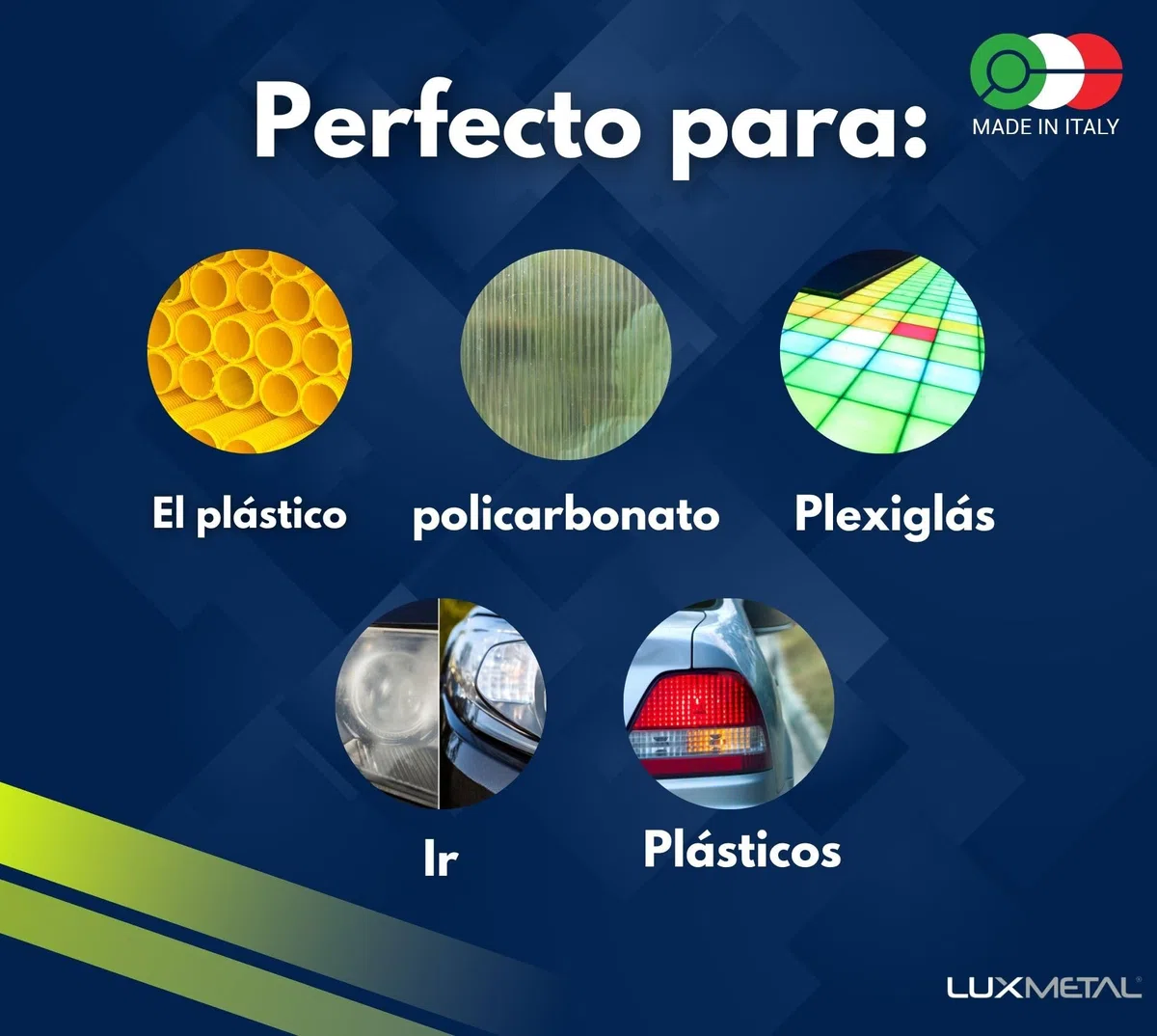 Lux Metal – Pasta abrasiva para plástico PL2 300 gr: Superfino, ideal para plástico, plexiglás y policarbonato, eliminar arañazos y renovar faros