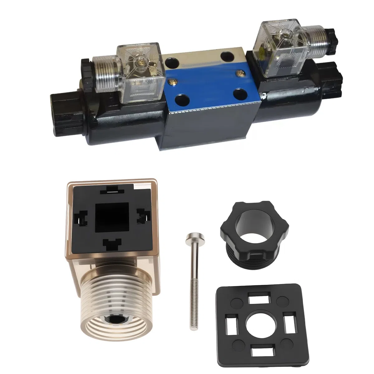 Conector de Bobina Solenoide DIN 43650 A 5 Unidades 24 V CC Tipo PG11 con LED 2 Polos Tierra U2
