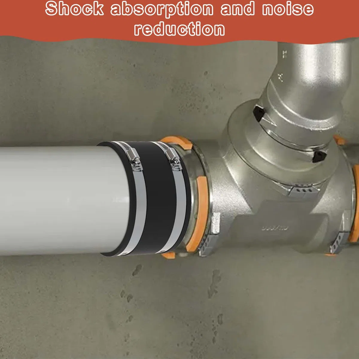 150 mm Elastomer Flexfittings,Acoplamiento de goma flexible,manguito reductor de ruido,acoplamiento de goma con dos abrazaderas de acero inoxidable,para tuberías,filtros,sistemas de ventilación etc