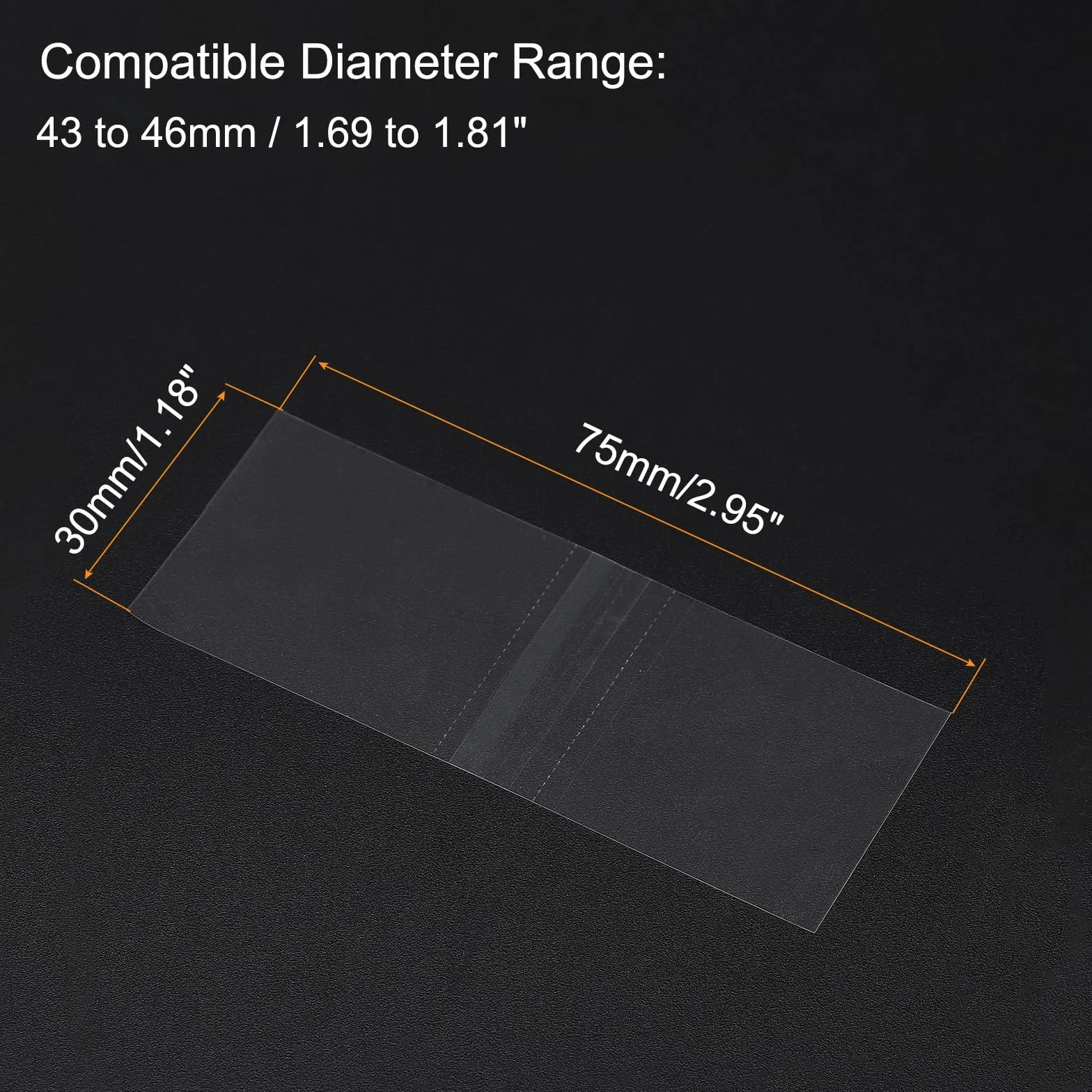 PATIKIL 75x30mm Bandas de Encogimiento Perforadas de PVC, 500 Unidades de Envoltura Termorretráctil para Botellas, Ajuste para Diámetro de Tapa de 1.69 a 1.81", Transparente