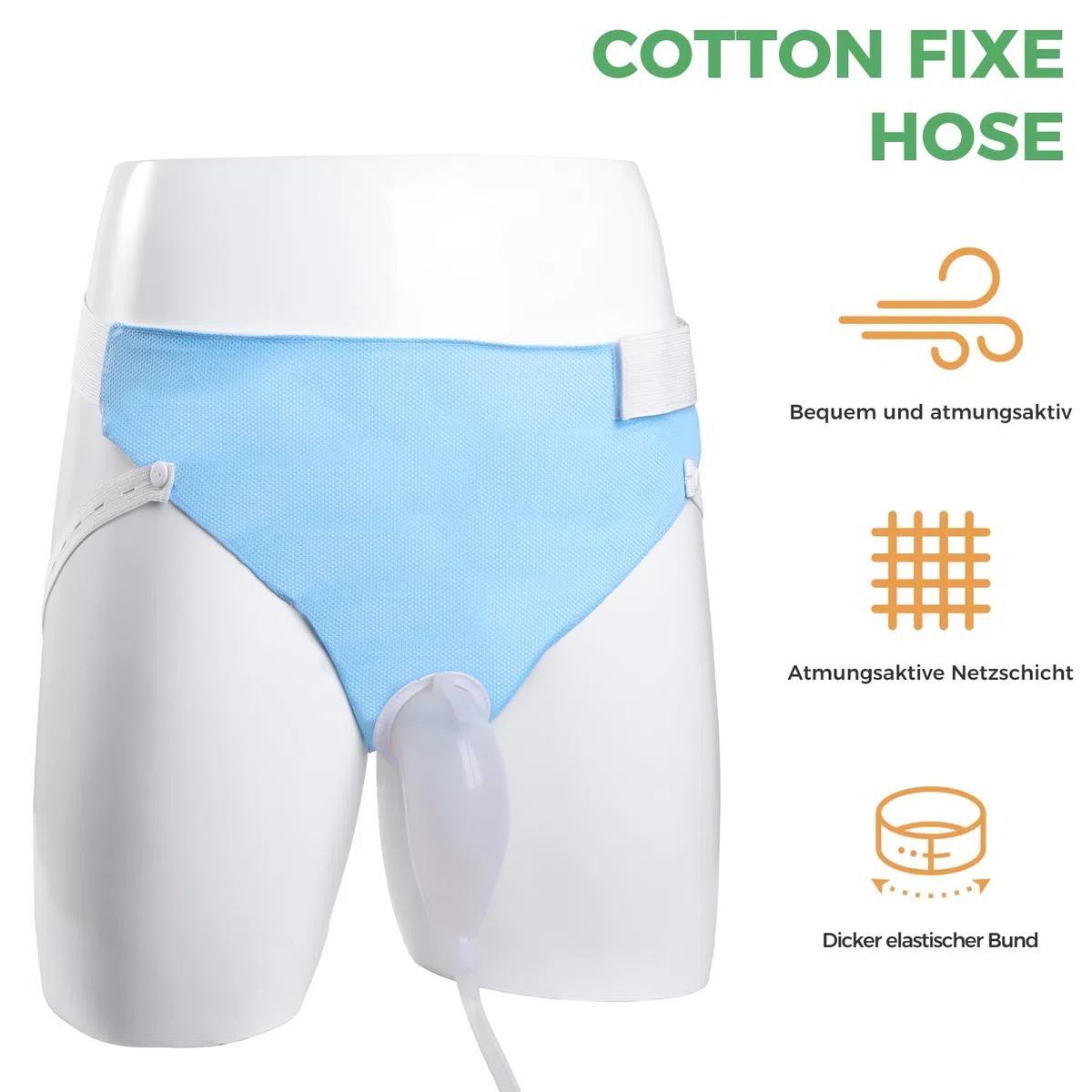 Bolsa de drenaje de orina para hombres, colector de orina, calzoncillos reutilizables para la incontinencia urinaria, cómodos y transpirables (1000 ml*2 + 2000 ml*1), azul